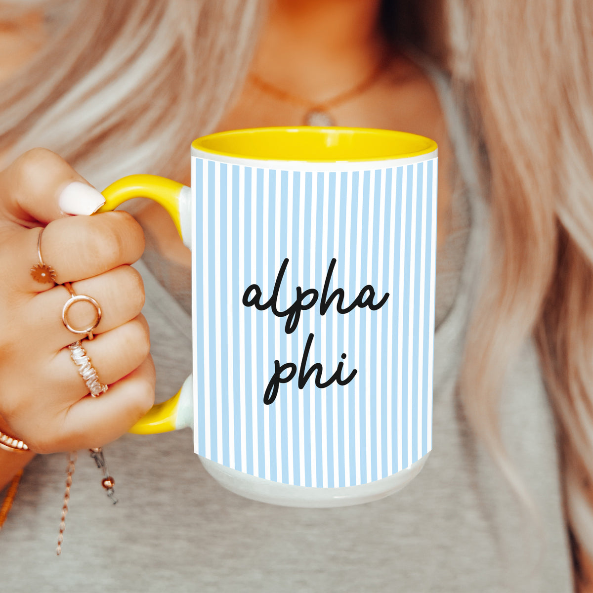 Personalized Pastel Striped Sorority Mug