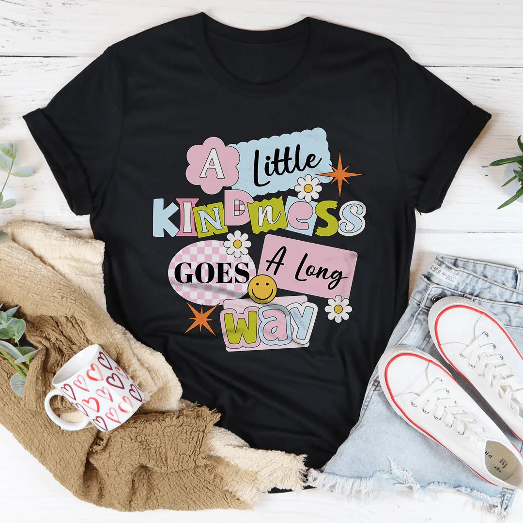A Little Kindness Goes A Long Way Tee Black Heather / S Peachy Sunday T-Shirt