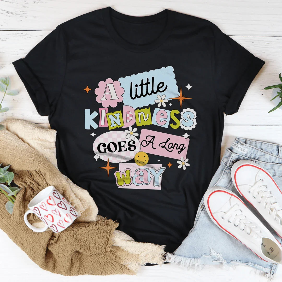A Little Kindness Goes A Long Way Tee Black Heather / S Peachy Sunday T-Shirt