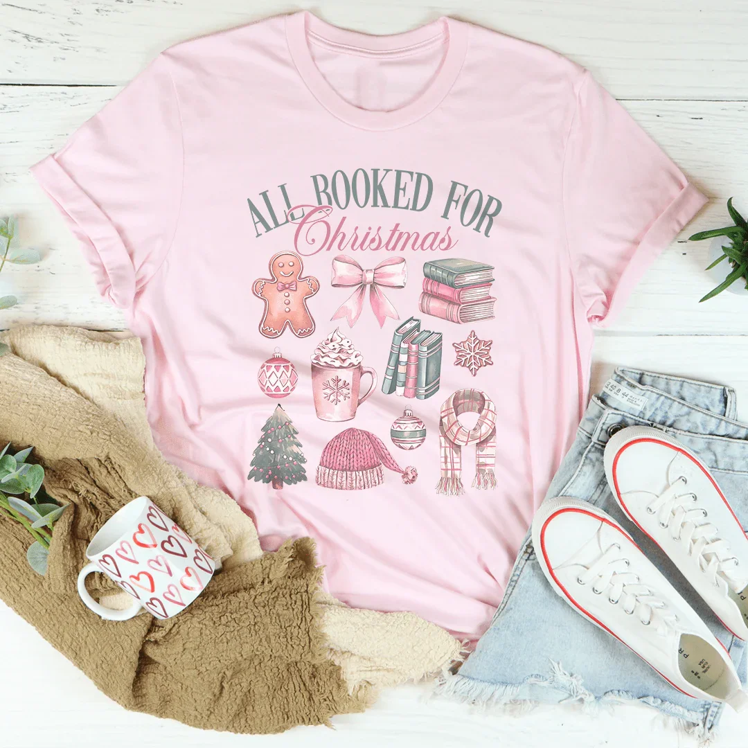 All Booked For Christmas Tee Pink / S Peachy Sunday T-Shirt