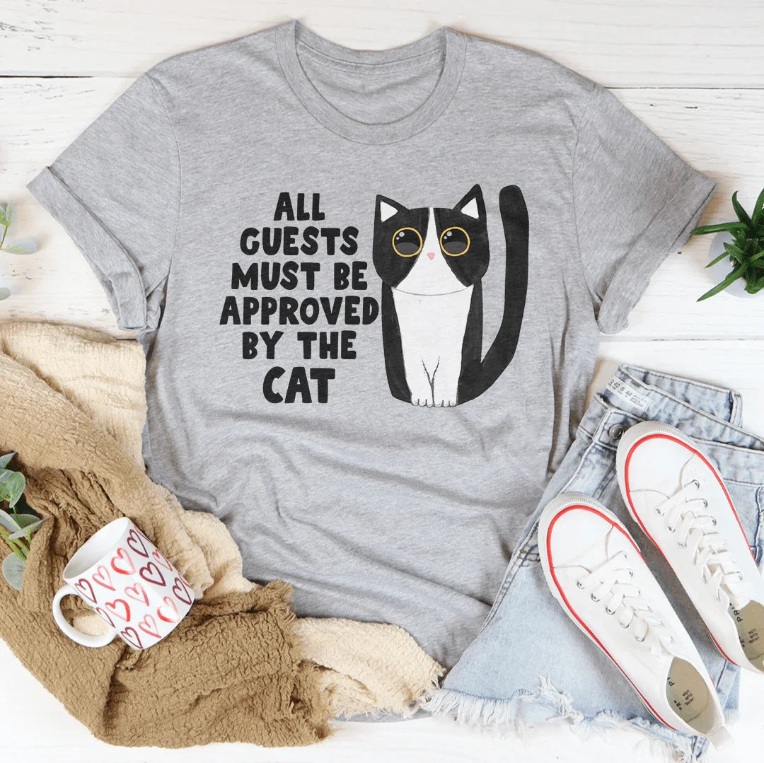 All Guest Must Be Approved By The Cat Tee Athletic Heather / S Peachy Sunday T-Shirt