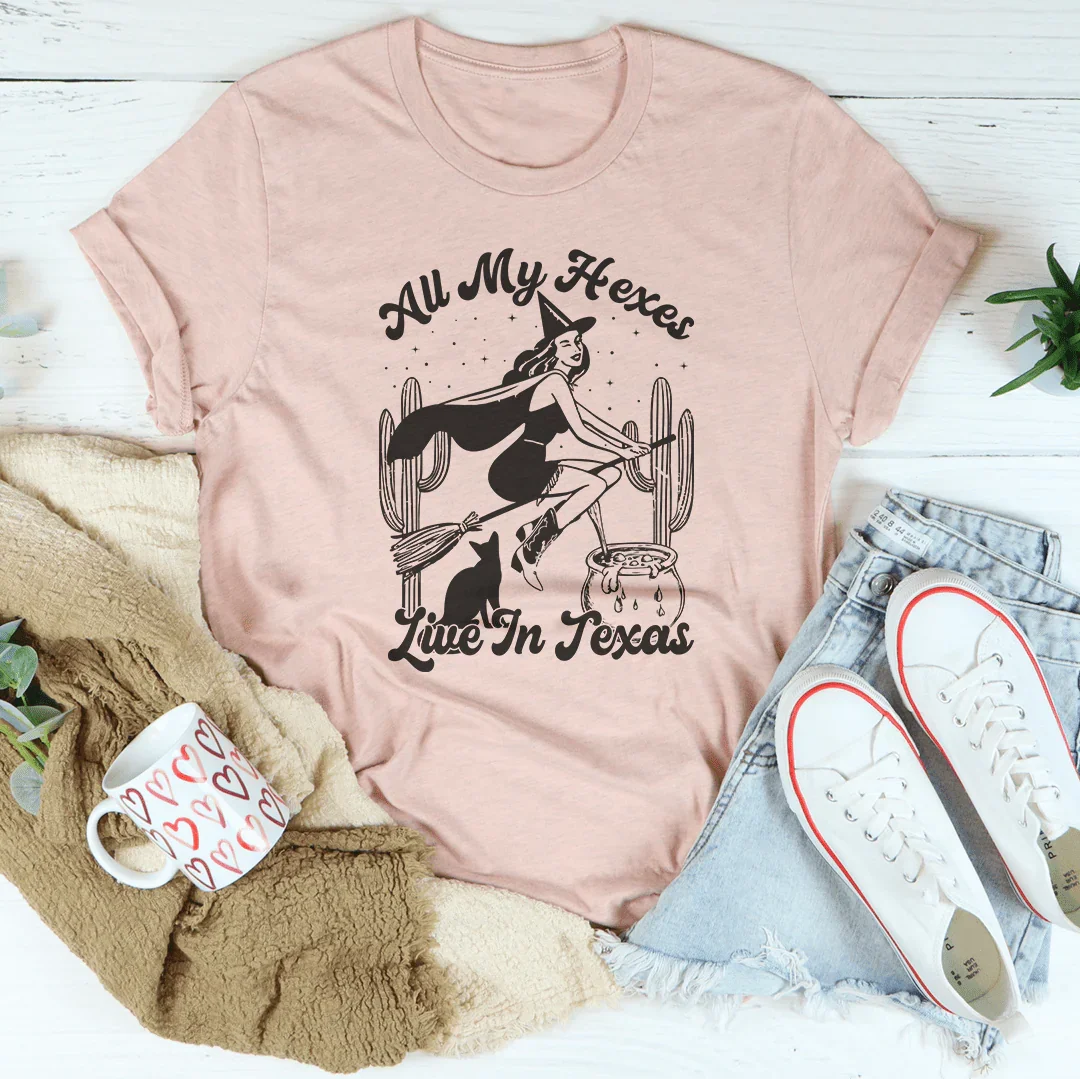 All My Hexes Live In Texas Tee Heather Prism Peach / S Peachy Sunday T-Shirt