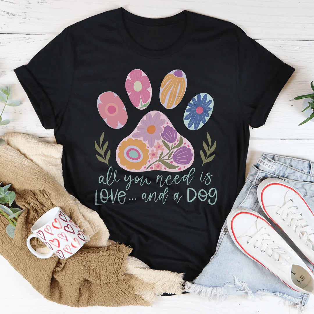 All You Need Is Love And A Dog Tee Black Heather / S Peachy Sunday T-Shirt