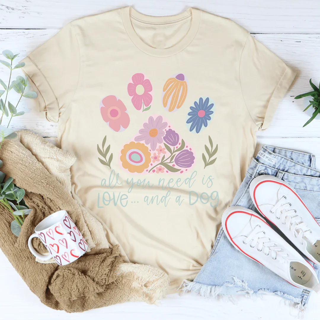 All You Need Is Love And A Dog Tee Soft Cream / S Peachy Sunday T-Shirt