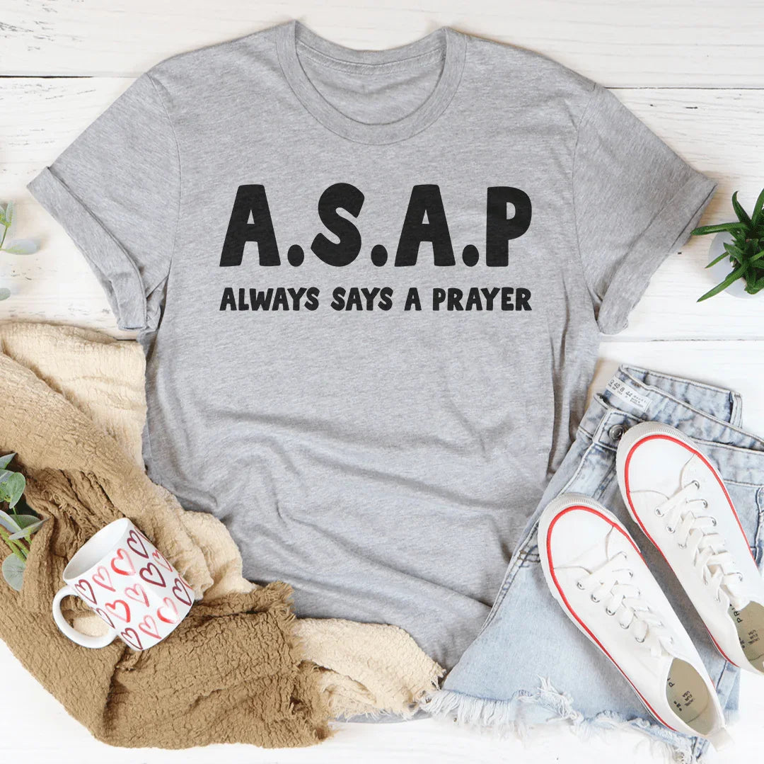 Always Says A Prayer Tee Athletic Heather / S Peachy Sunday T-Shirt