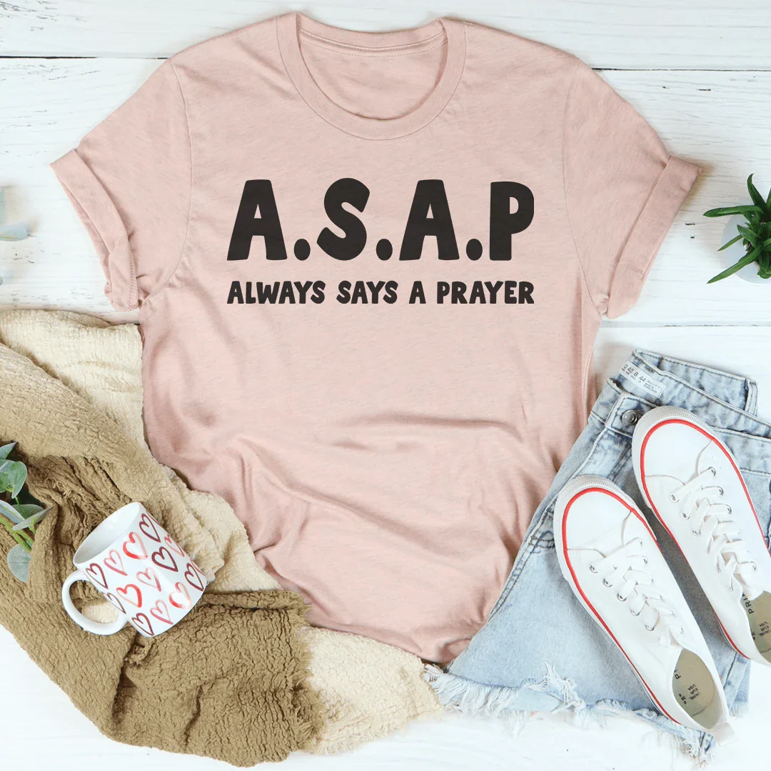 Always Says A Prayer Tee Heather Prism Peach / S Peachy Sunday T-Shirt