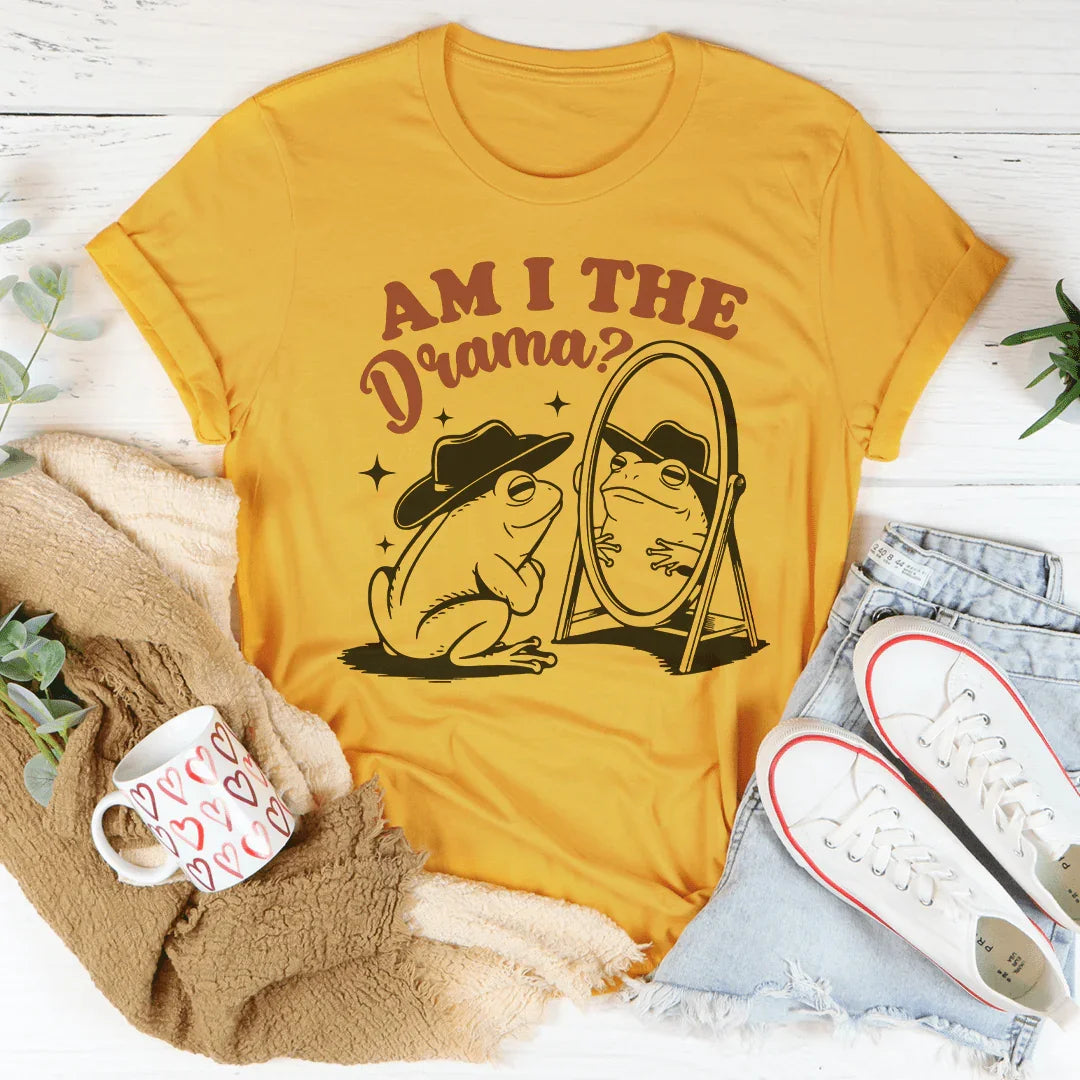 Am I The Drama Tee Mustard / S Peachy Sunday T-Shirt