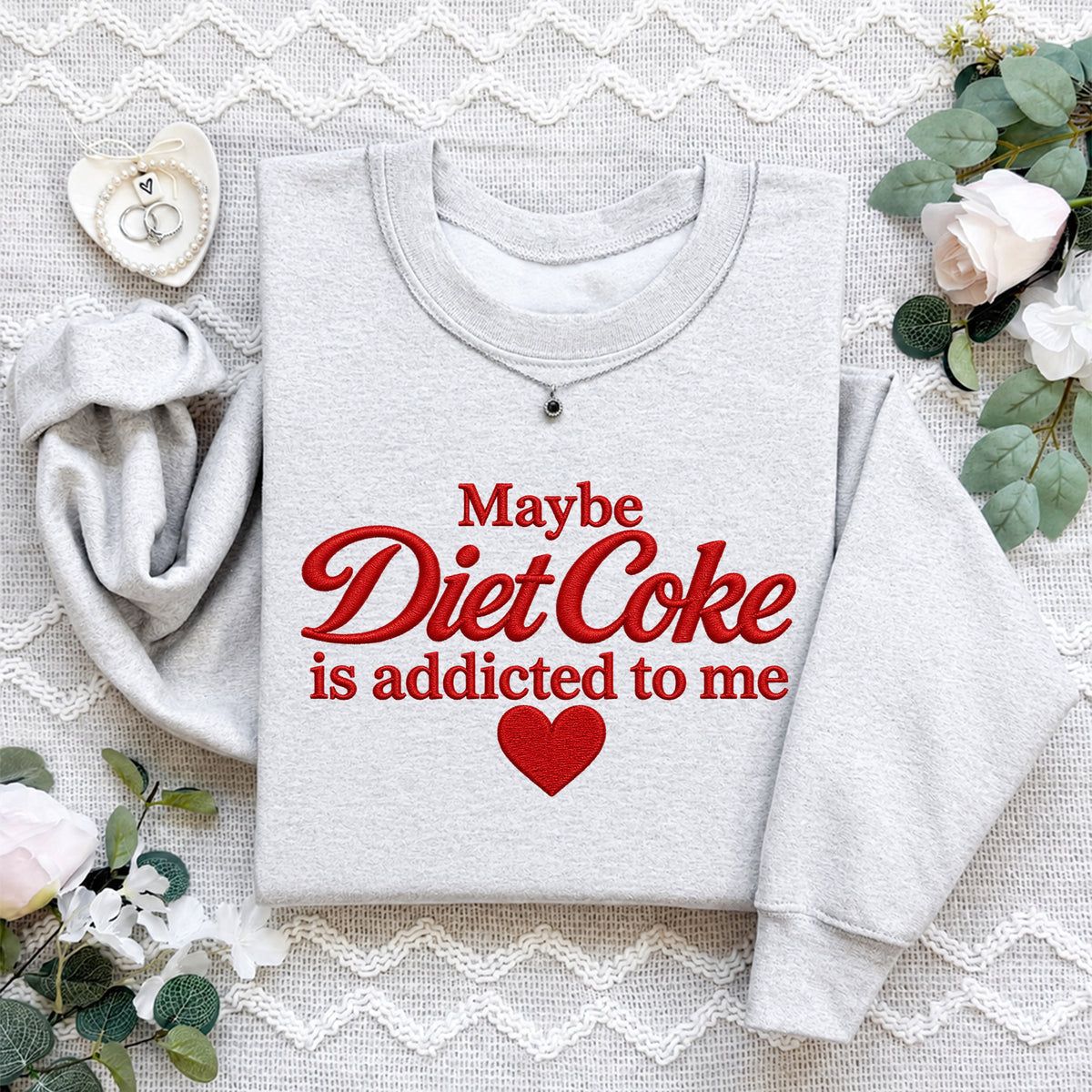 Soda Lover Embroidered Fleece Pullover – \"Diet Coke\"