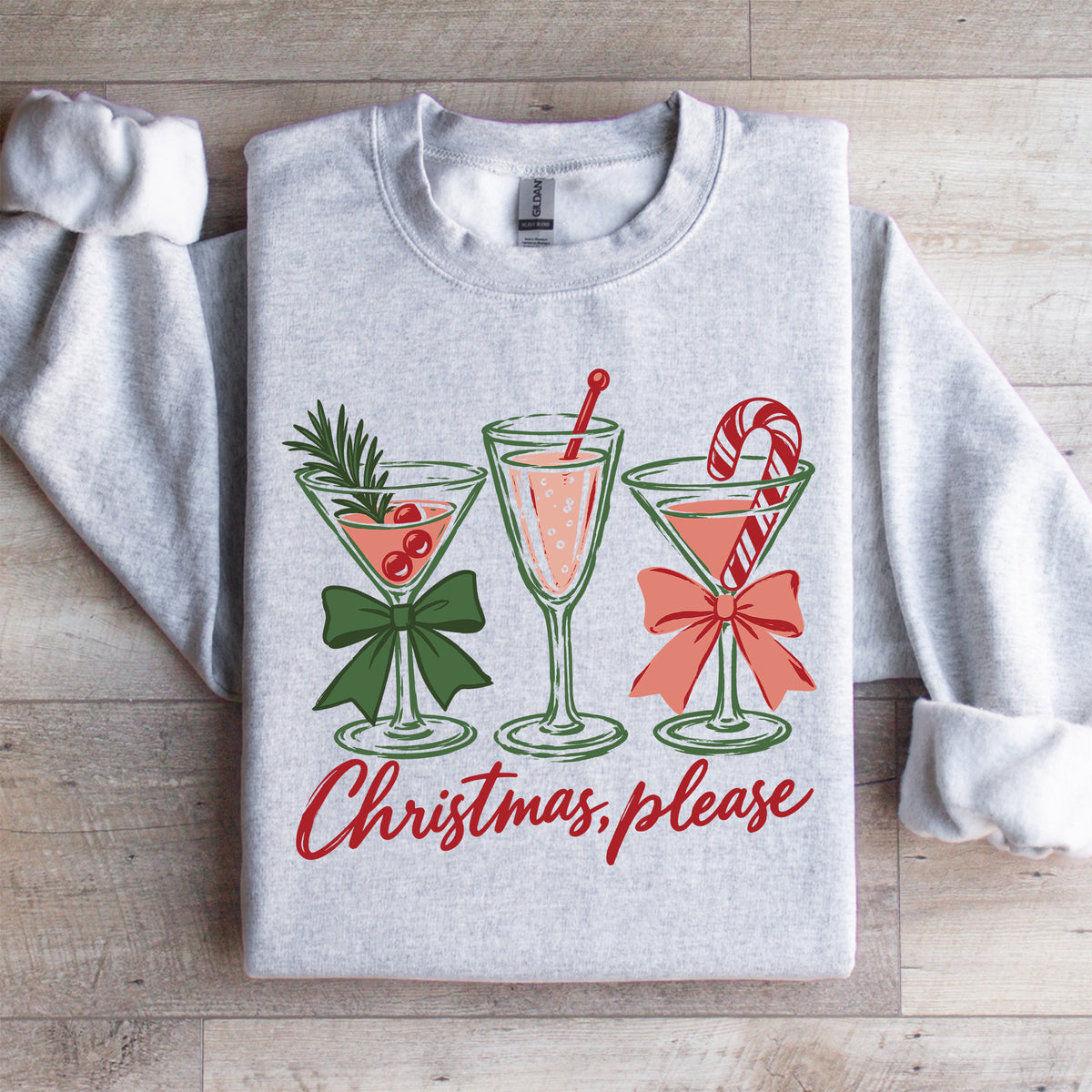 Christmas Cocktail Festive Holiday Drink Fleece Pullover