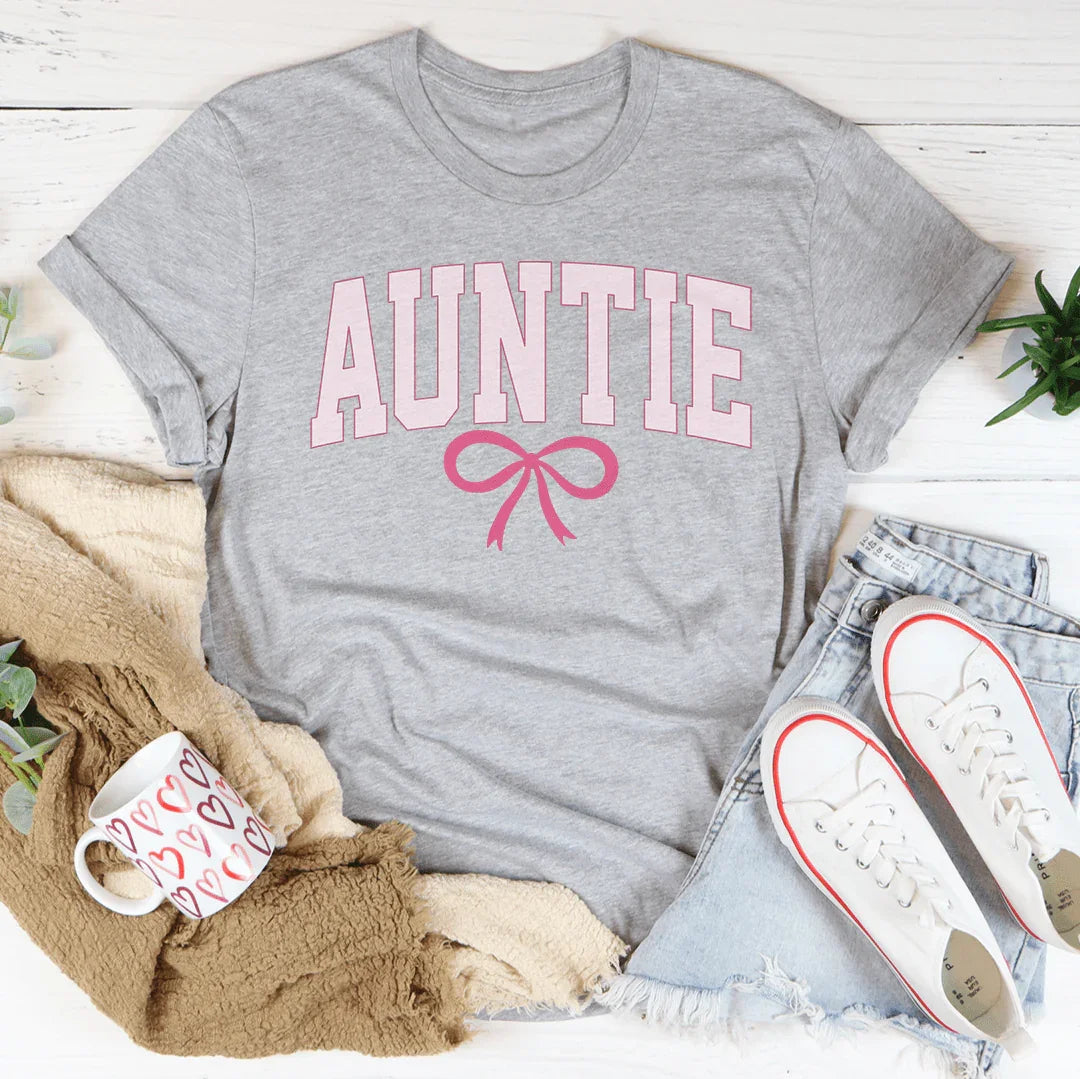 Auntie Coquette Bow Tee Athletic Heather / S Peachy Sunday T-Shirt