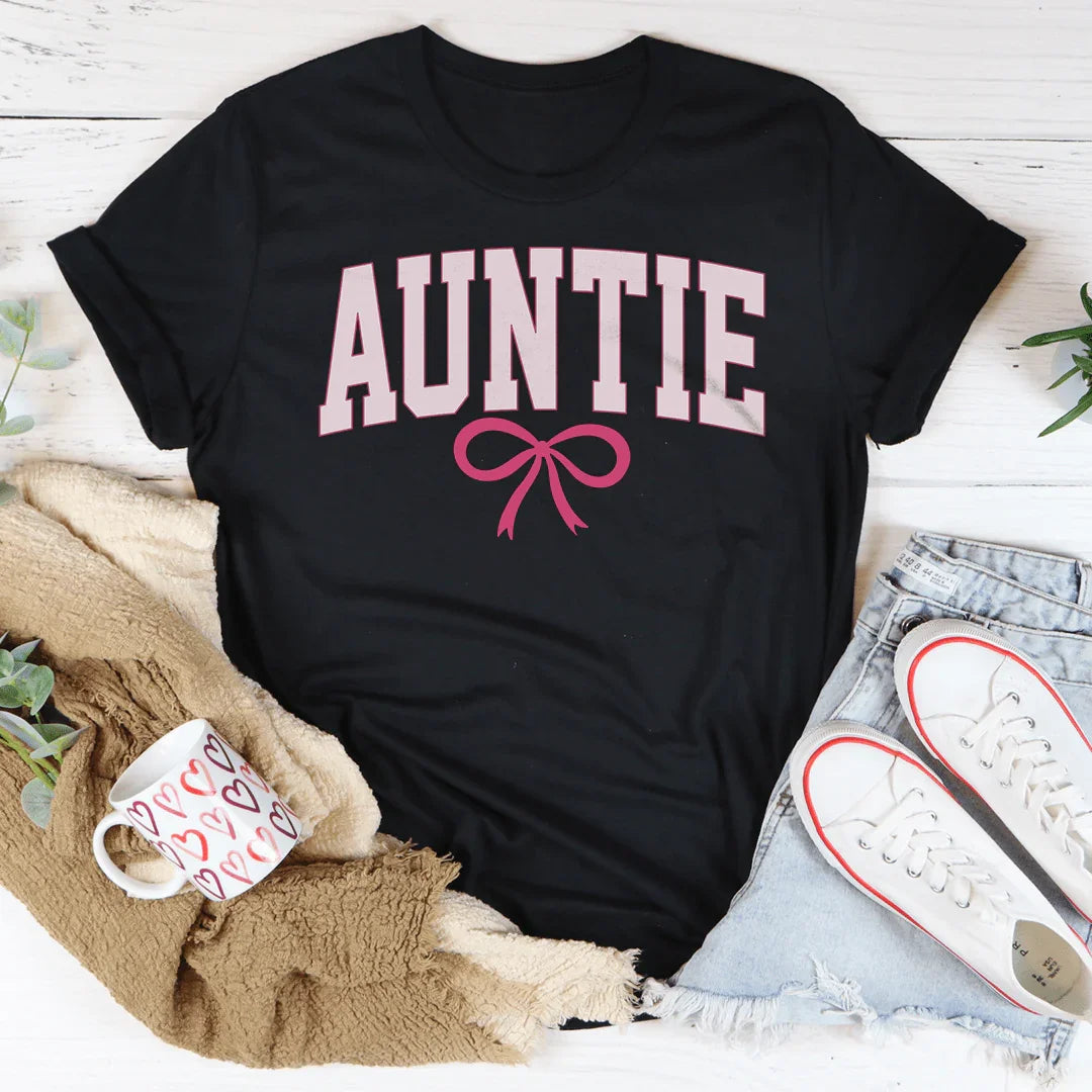 Auntie Coquette Bow Tee Black Heather / S Peachy Sunday T-Shirt