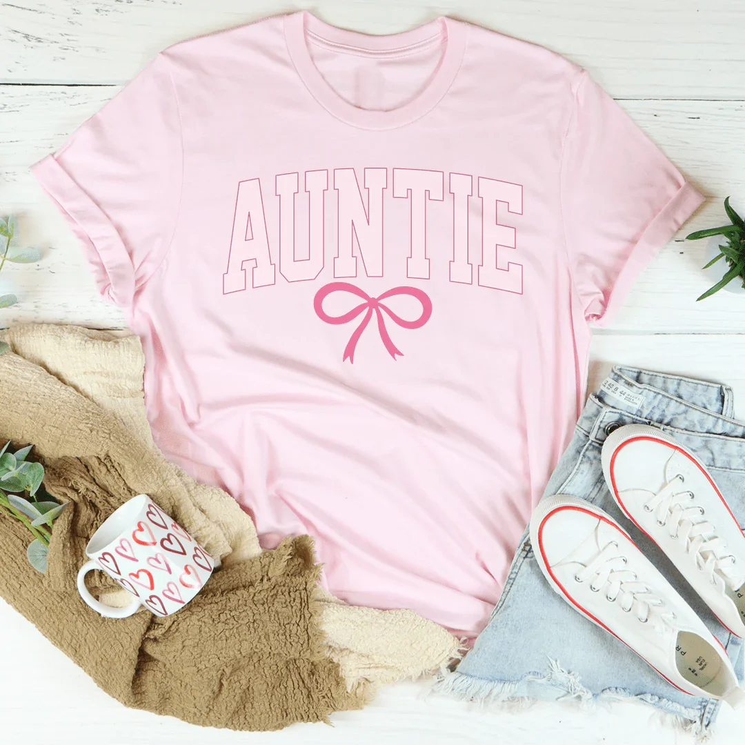 Auntie Coquette Bow Tee Pink / S Peachy Sunday T-Shirt