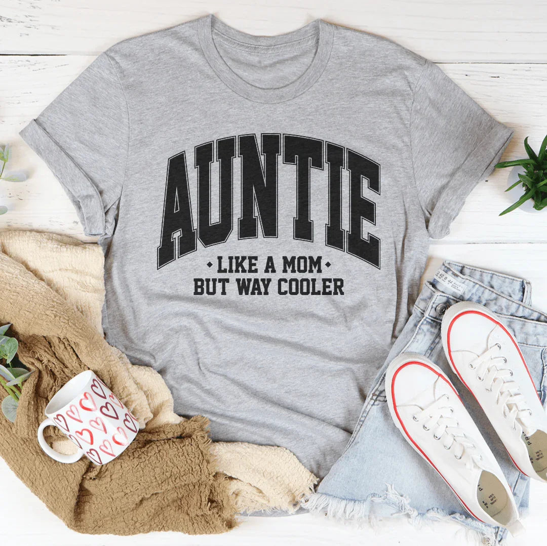 Auntie Like A Mom But Way Cooler Tee Athletic Heather / S Peachy Sunday T-Shirt