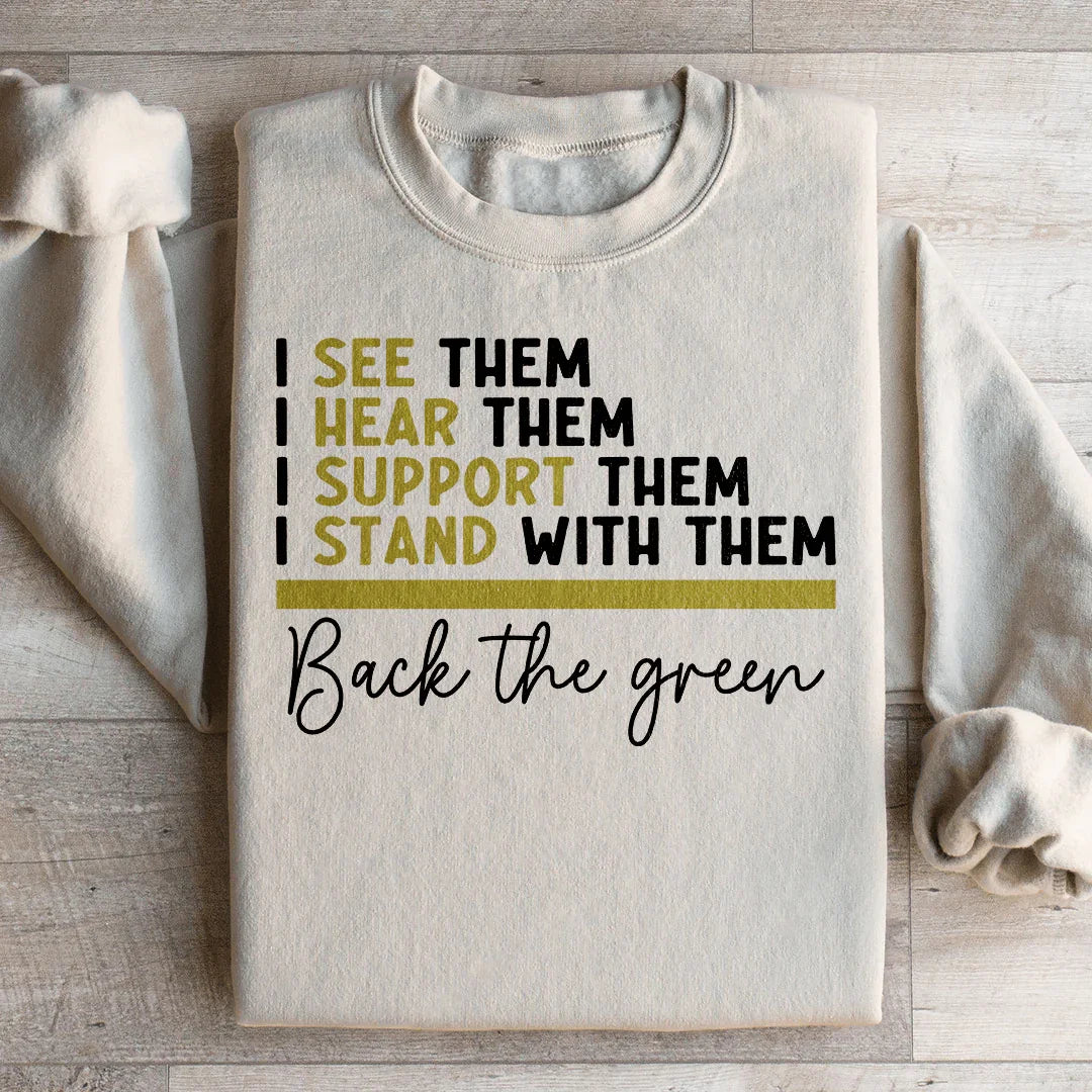 Back The Green Sweatshirt Sand / S Peachy Sunday T-Shirt