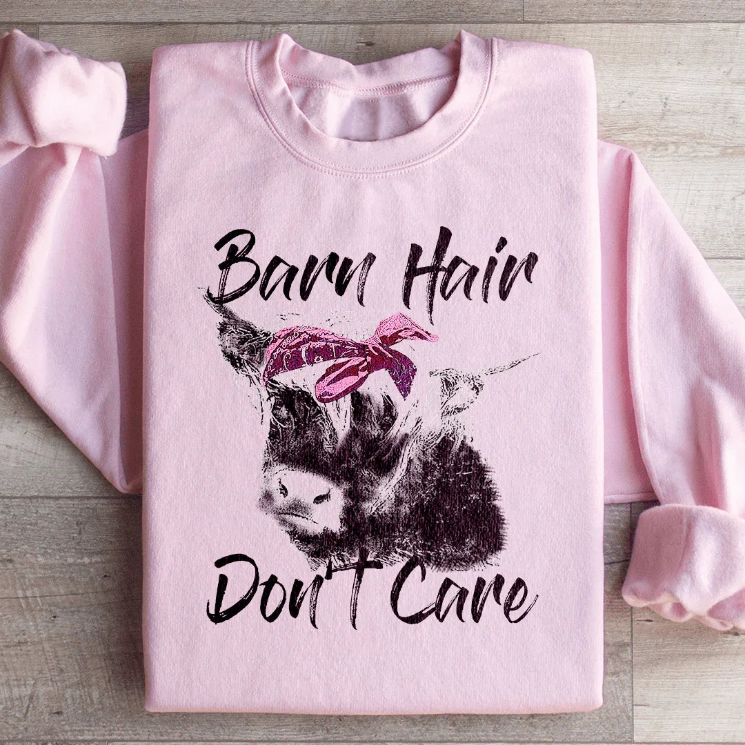 Barn Hair Don't Care Sweatshirt Light Pink / S Peachy Sunday T-Shirt