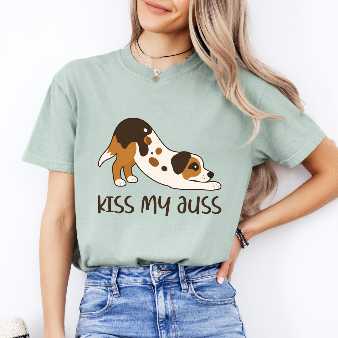 Kiss My Auss Embroidered Tee