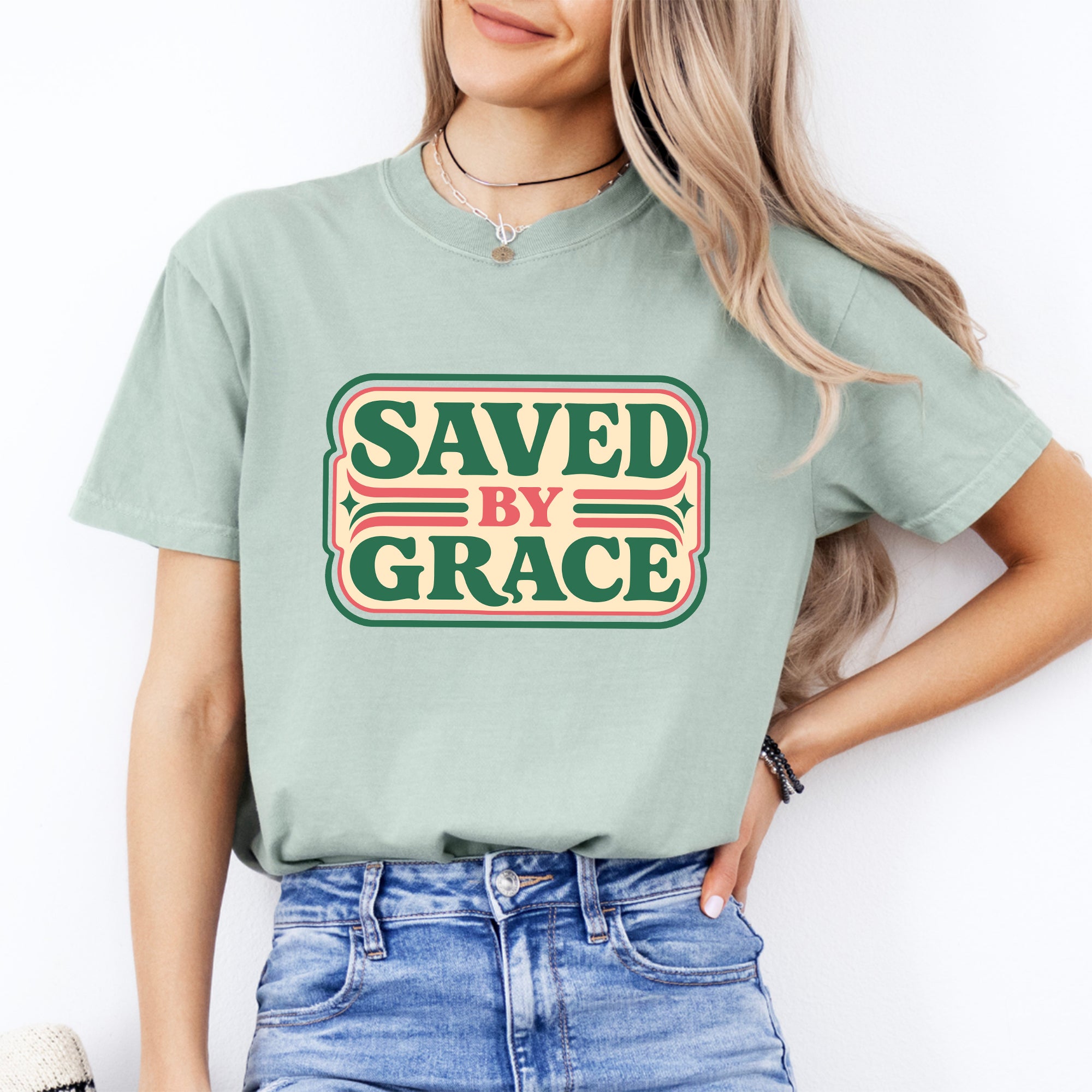 T-shirt « Sauvée par la grâce »