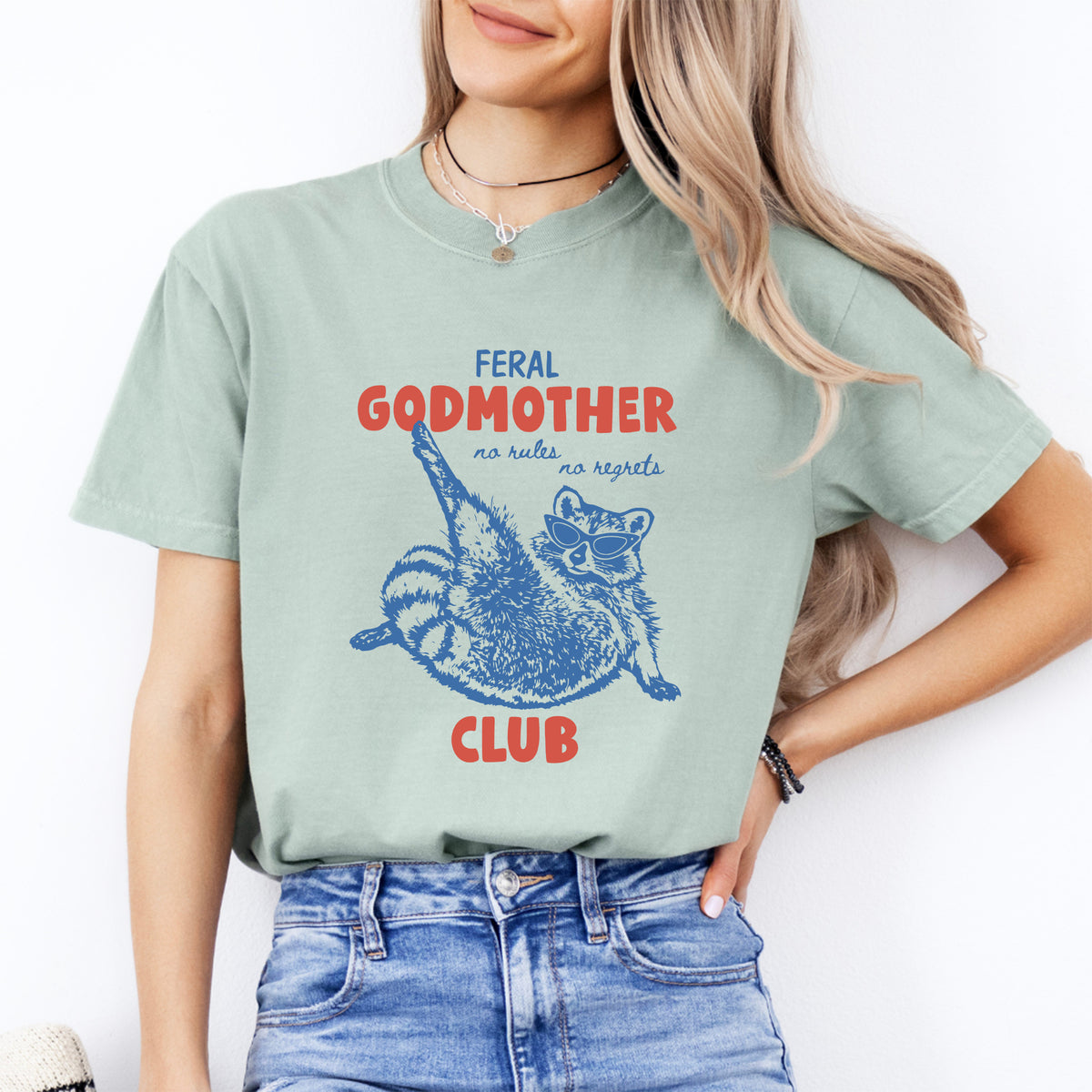 "Club de las madrinas de hadas salvajes" – Divertida camiseta gráfica de mapache