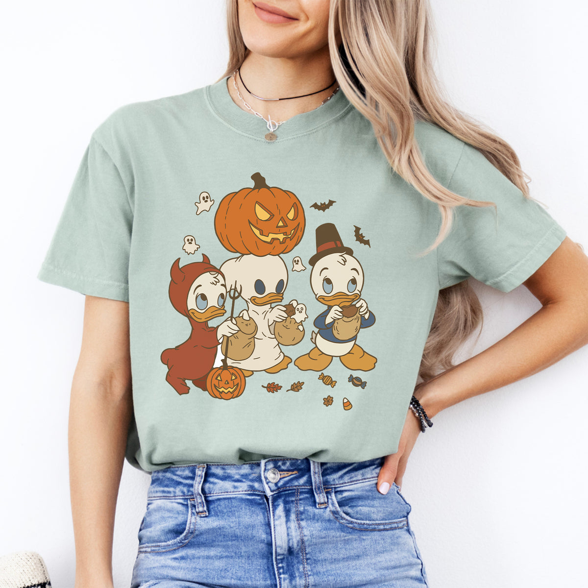 Camiseta vintage de los sobrinos del Pato Donald para la temporada espeluznante