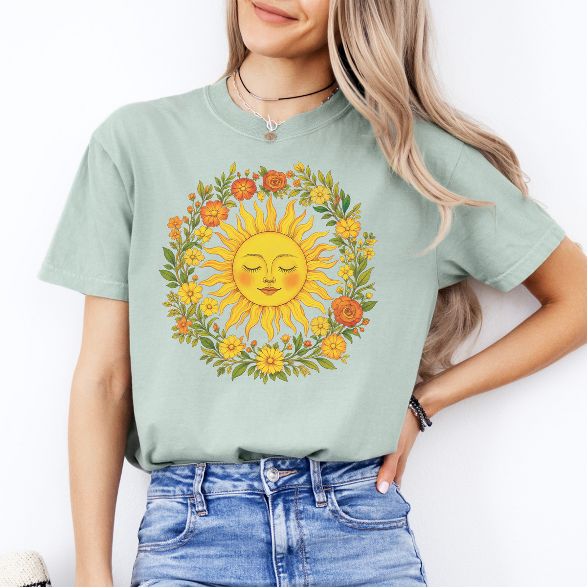 Boho-Spiritual-Sonnen-T-Shirt