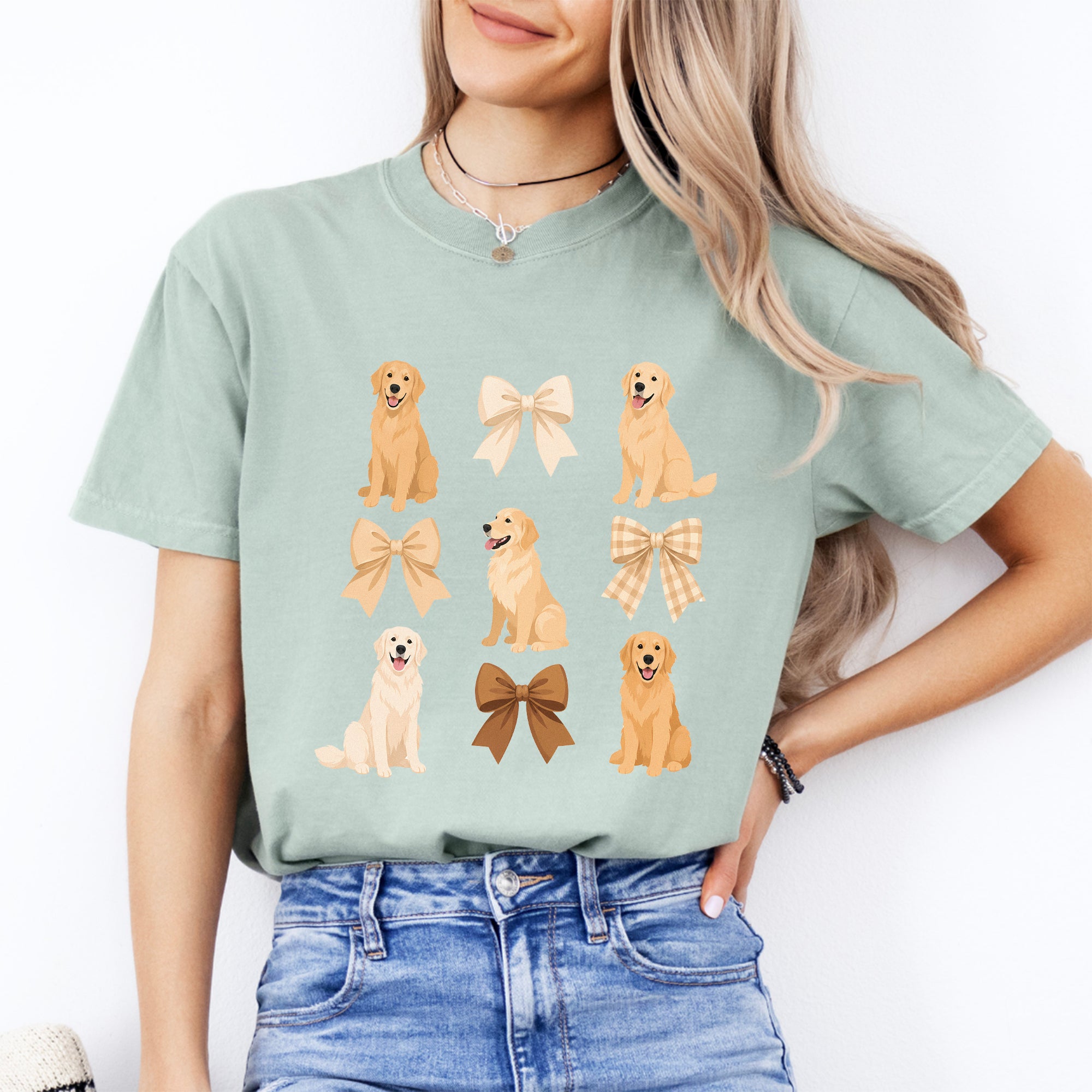 Golden-Retriever-Coquette-T-Shirt