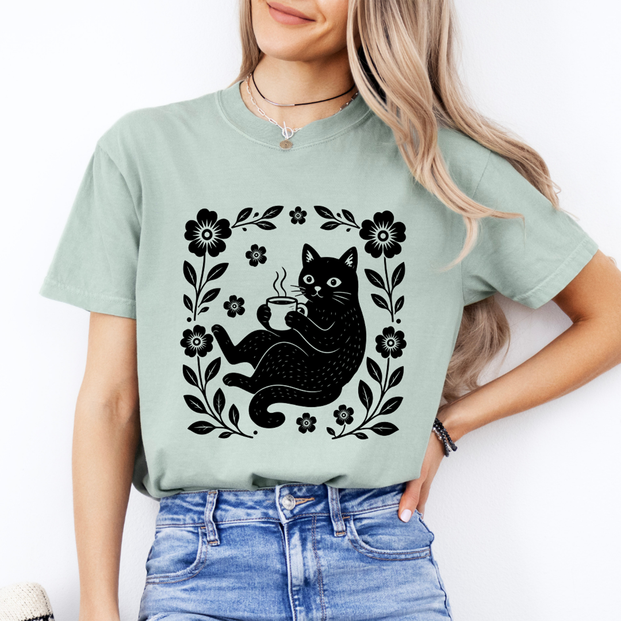 Boho-Katzen-T-Shirt