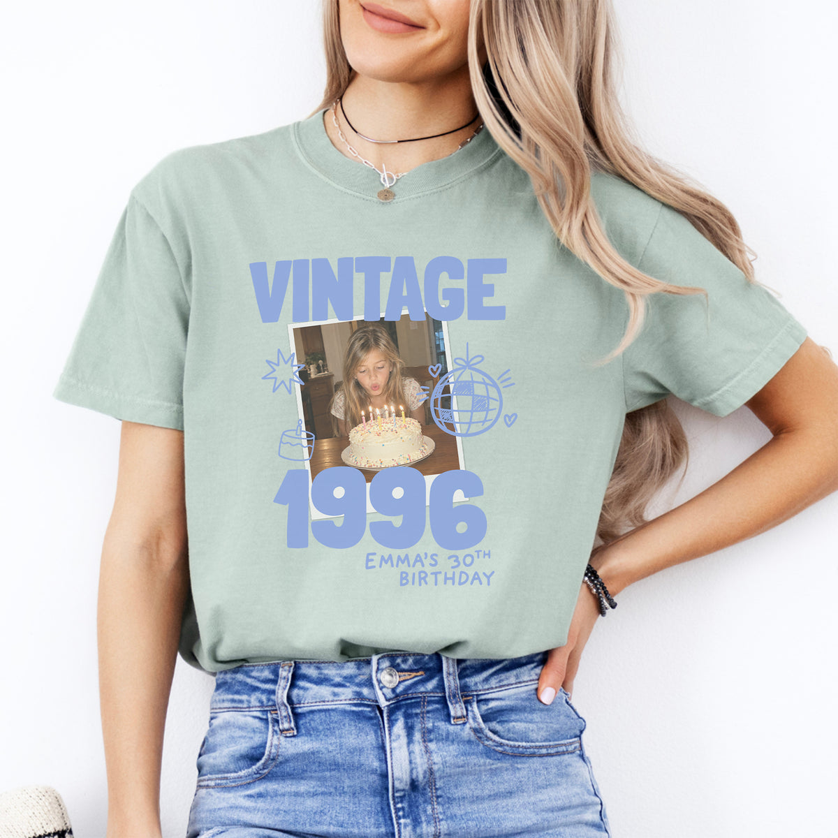 Personalisiertes Vintage-Foto- und Jahrgangs-T-Shirt