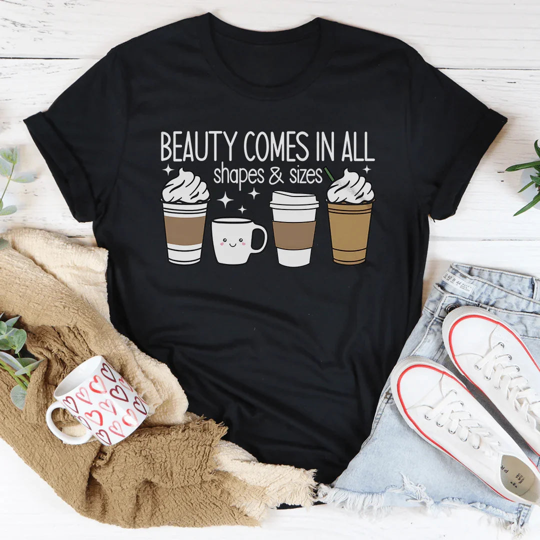 Beauty Comes In All Shapes & Sizes Tee Black Heather / S Peachy Sunday T-Shirt