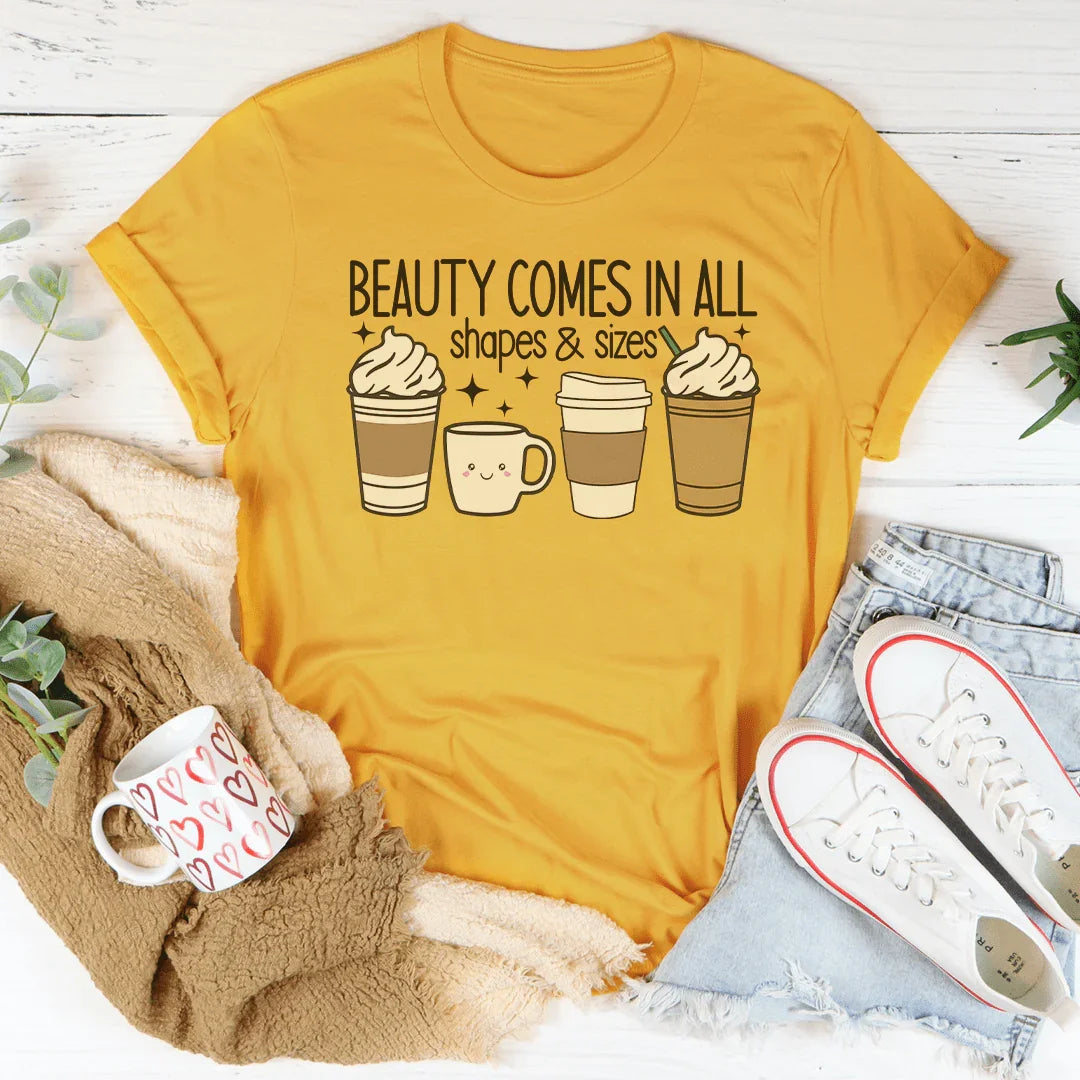 Beauty Comes In All Shapes & Sizes Tee Mustard / S Peachy Sunday T-Shirt