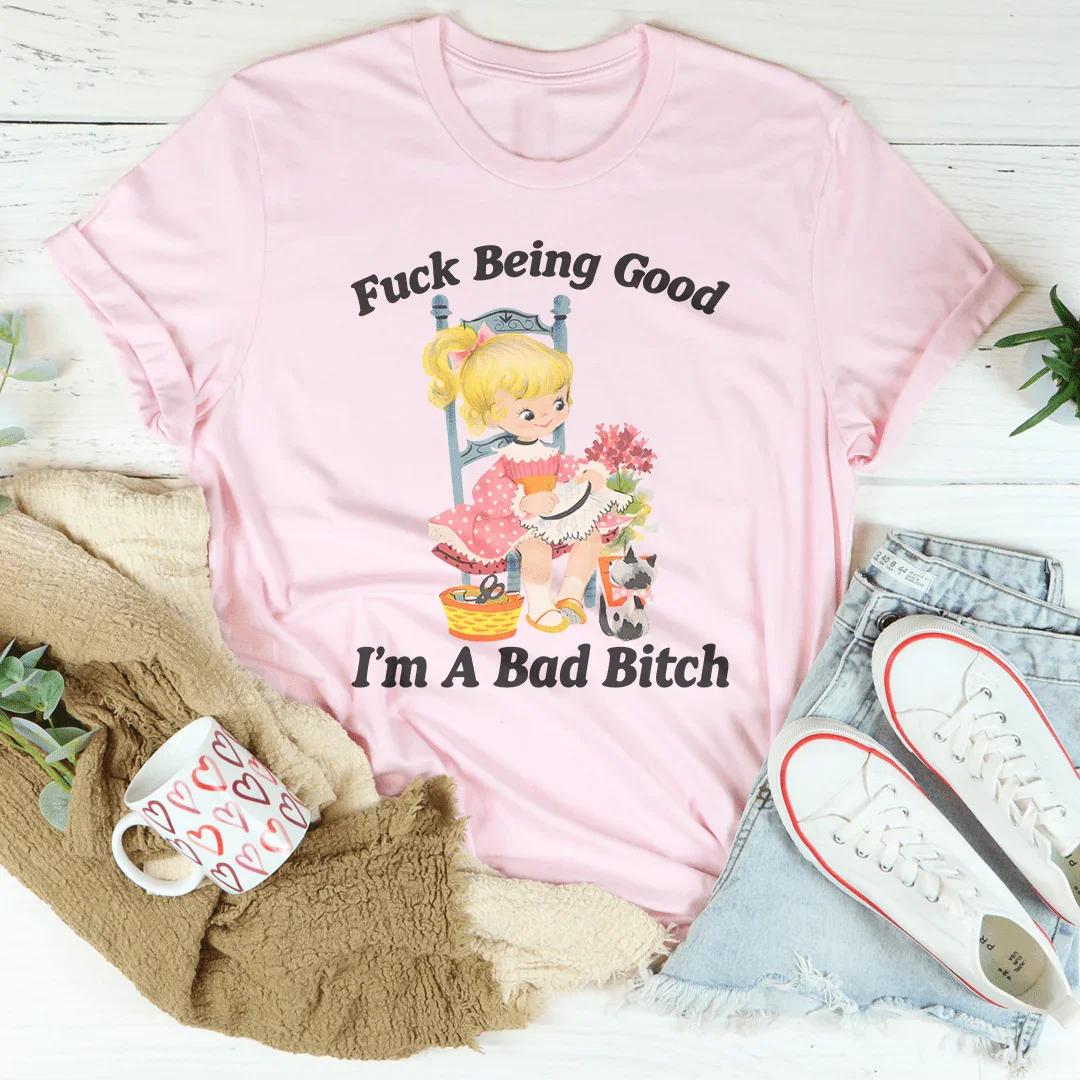 Being Good I’m A Bad Tee Pink / S Peachy Sunday T-Shirt