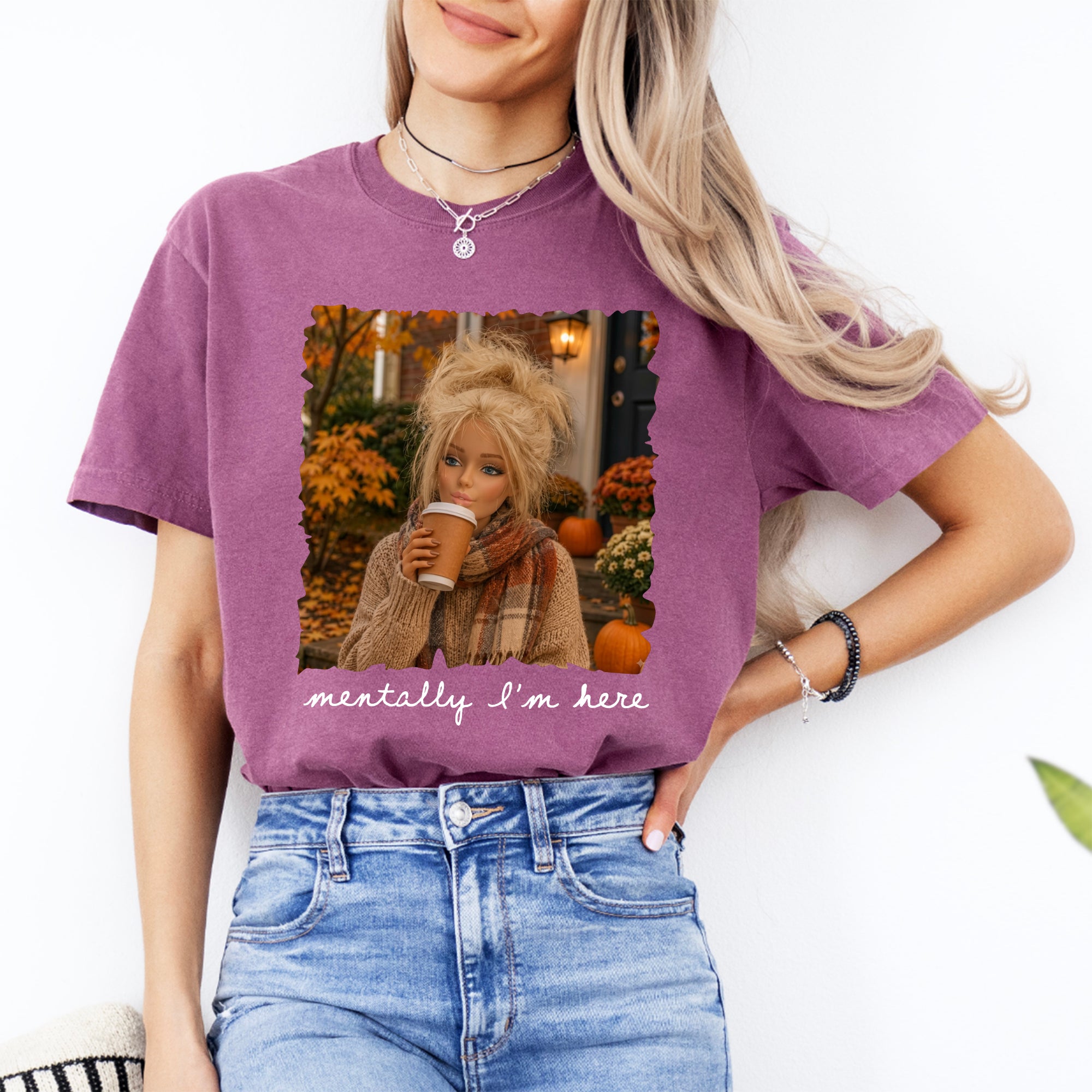 T-shirt « Mentalement, je suis ici »