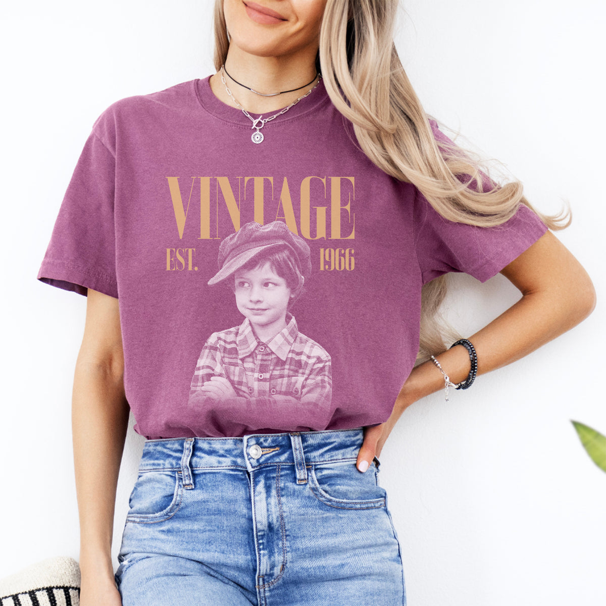 Personalisierbares Vintage-Fotoshirt von 1966