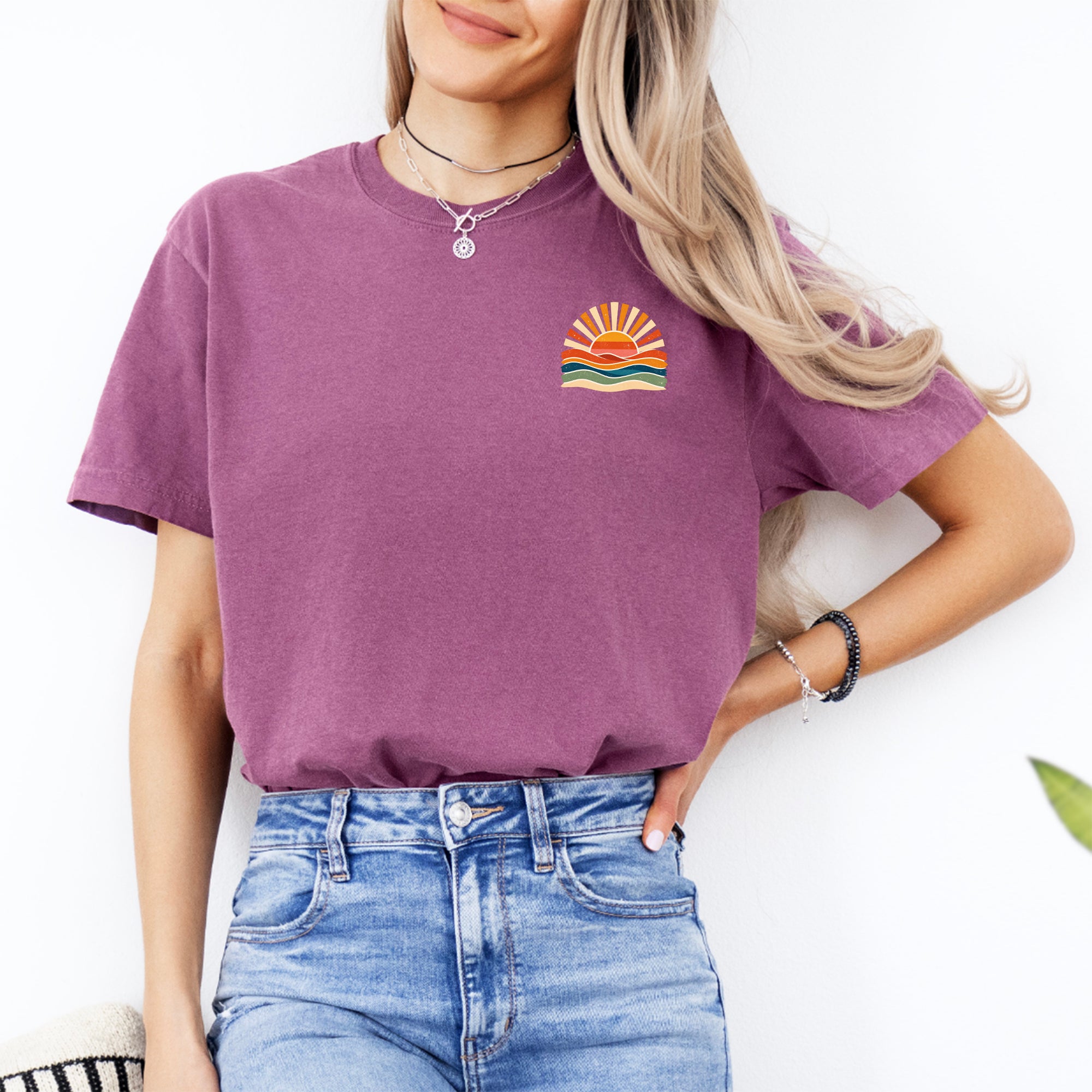 T-shirt d’été rétro « Ocean Sun »