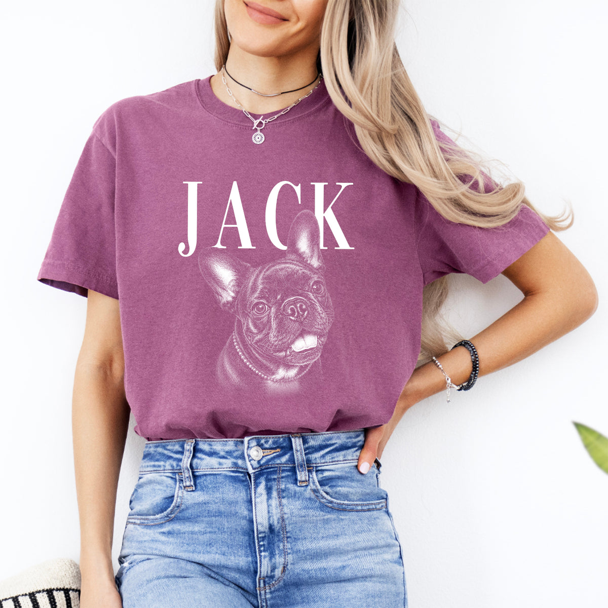 Camiseta gráfica personalizada de retrato de mascota estilo boceto - Camiseta personalizada de mascota
