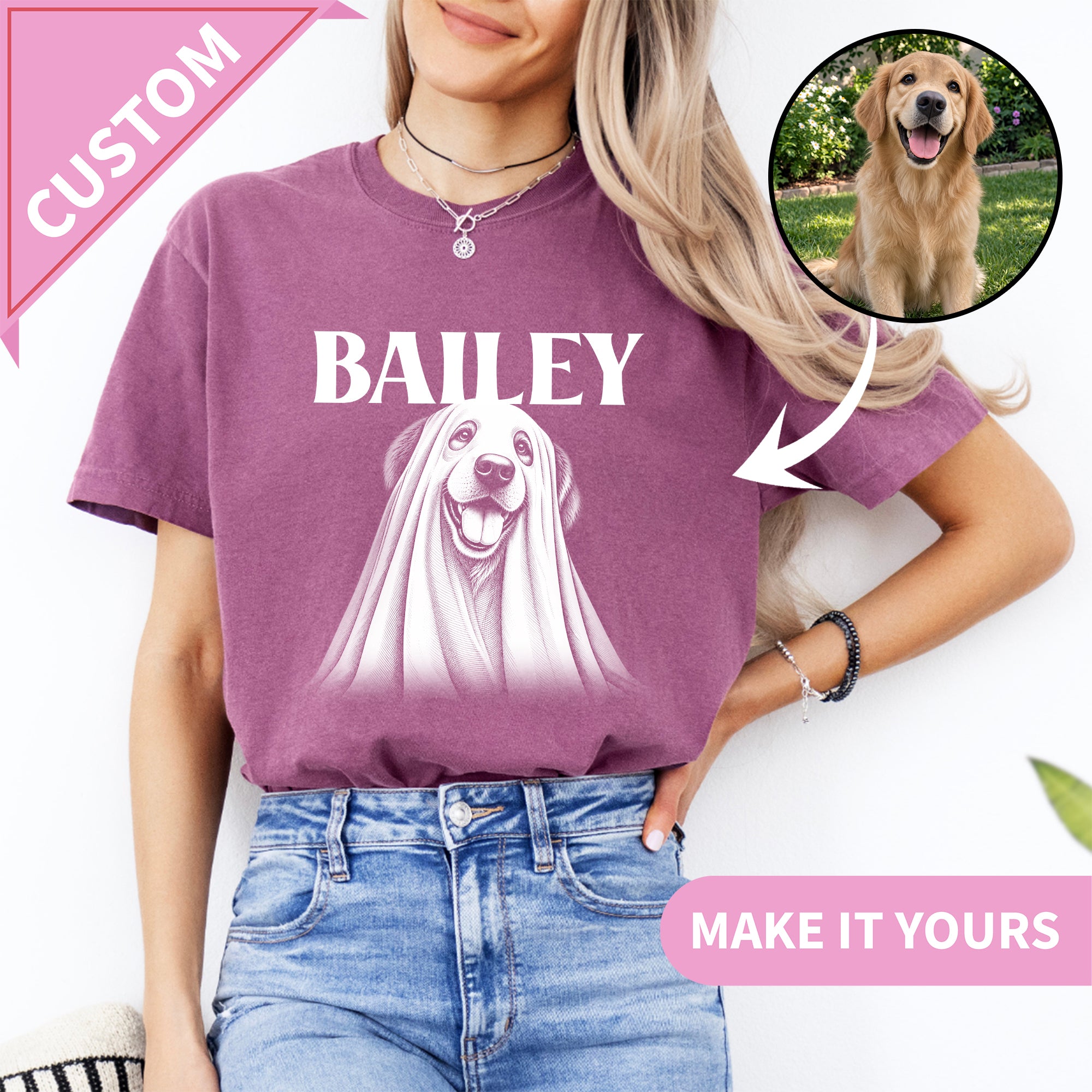 Personalisierbares Halloween-T-Shirt für Hunde