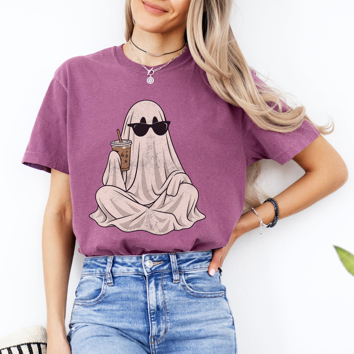 T-shirt « Fantôme buvant du café »