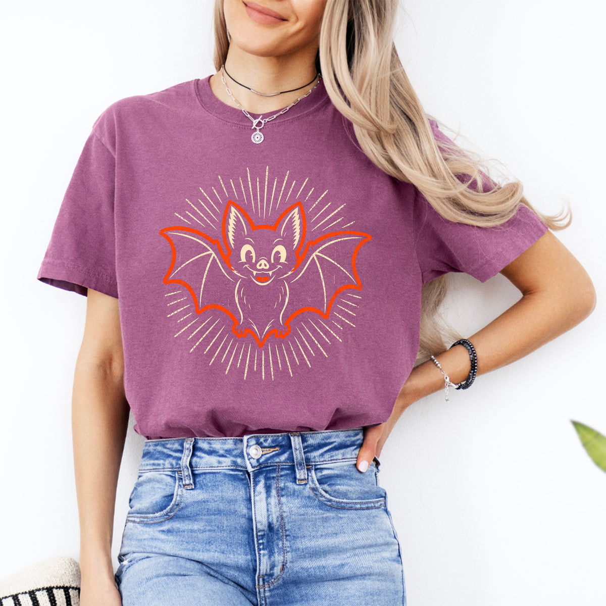 Retro-Fledermaus-T-Shirt