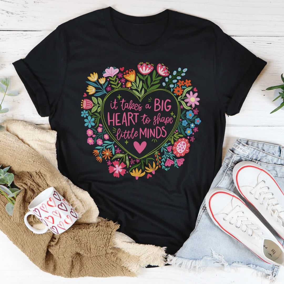Big Heart To Shape Little Minds Tee Black Heather / S Peachy Sunday T-Shirt