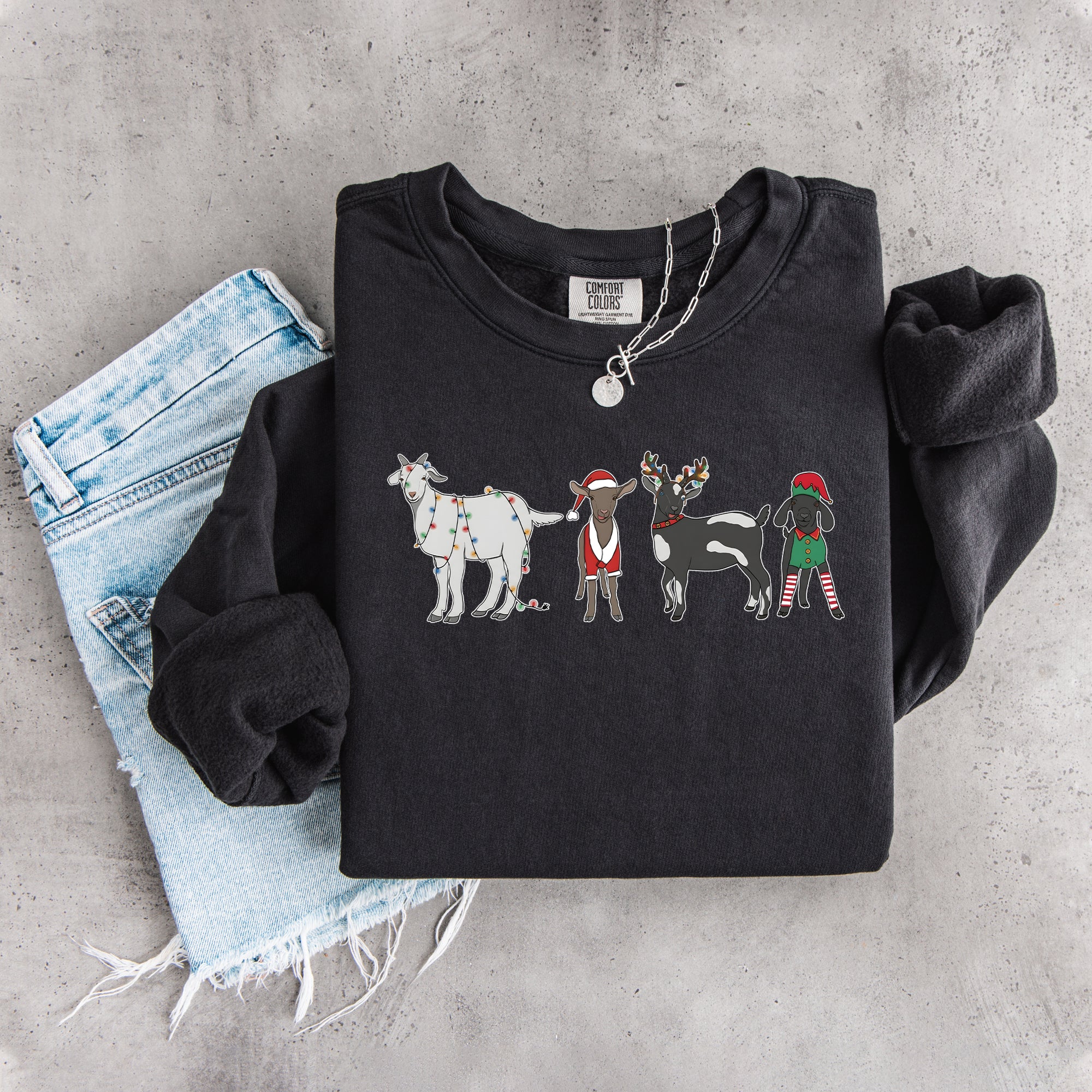 Weihnachts-Ziegen-Sweatshirt