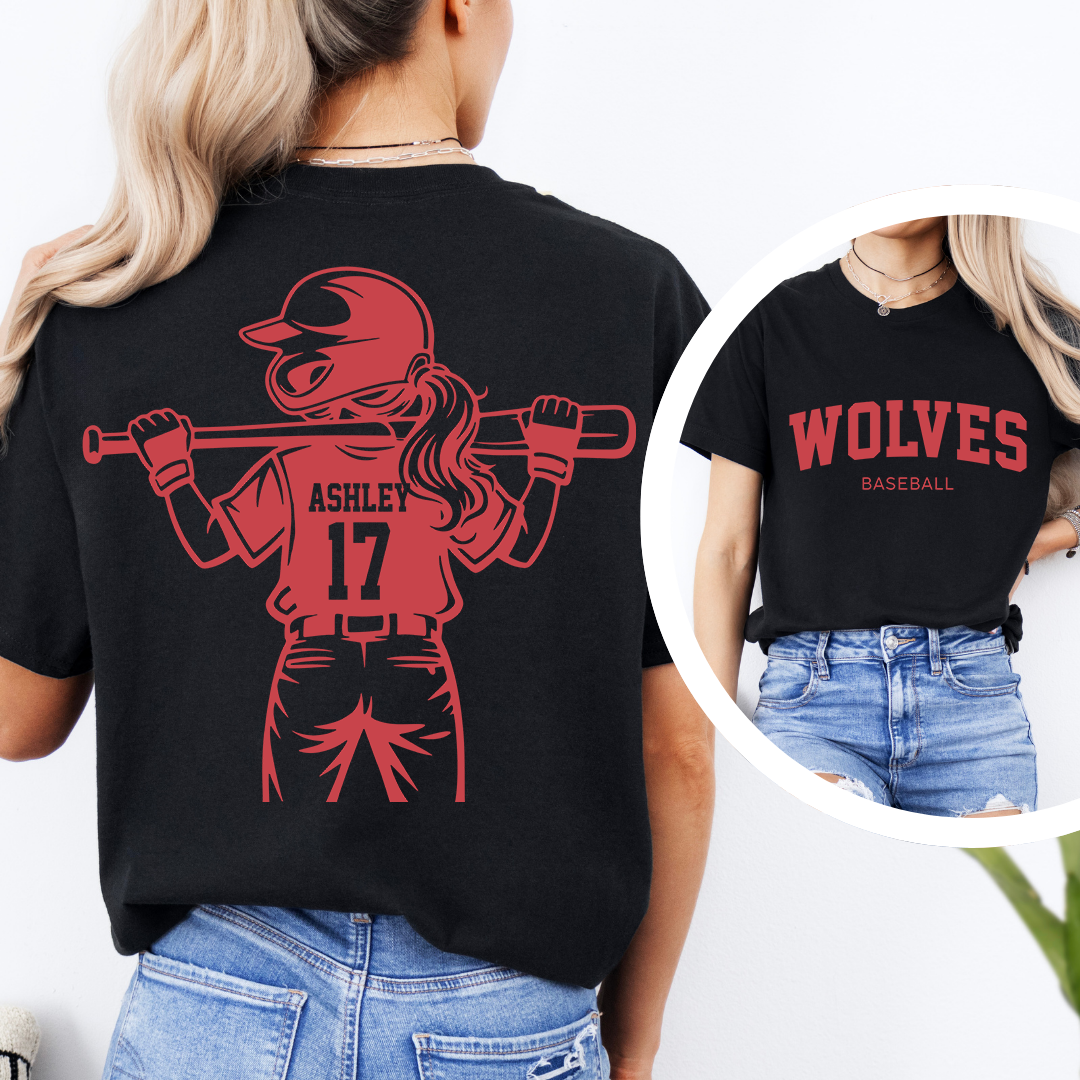 Personalized Baseball Player Tee With Name And Number
