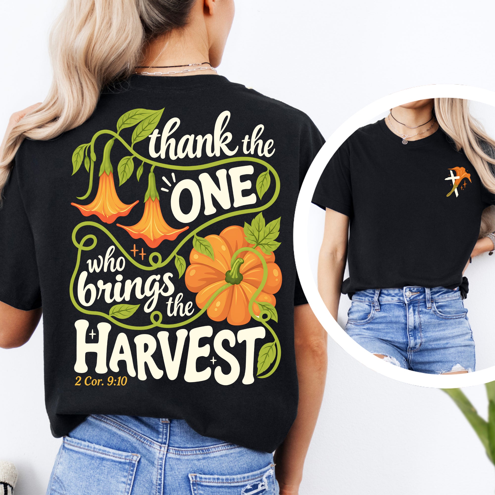 T-Shirt „Danke demjenigen, der die Ernte bringt“