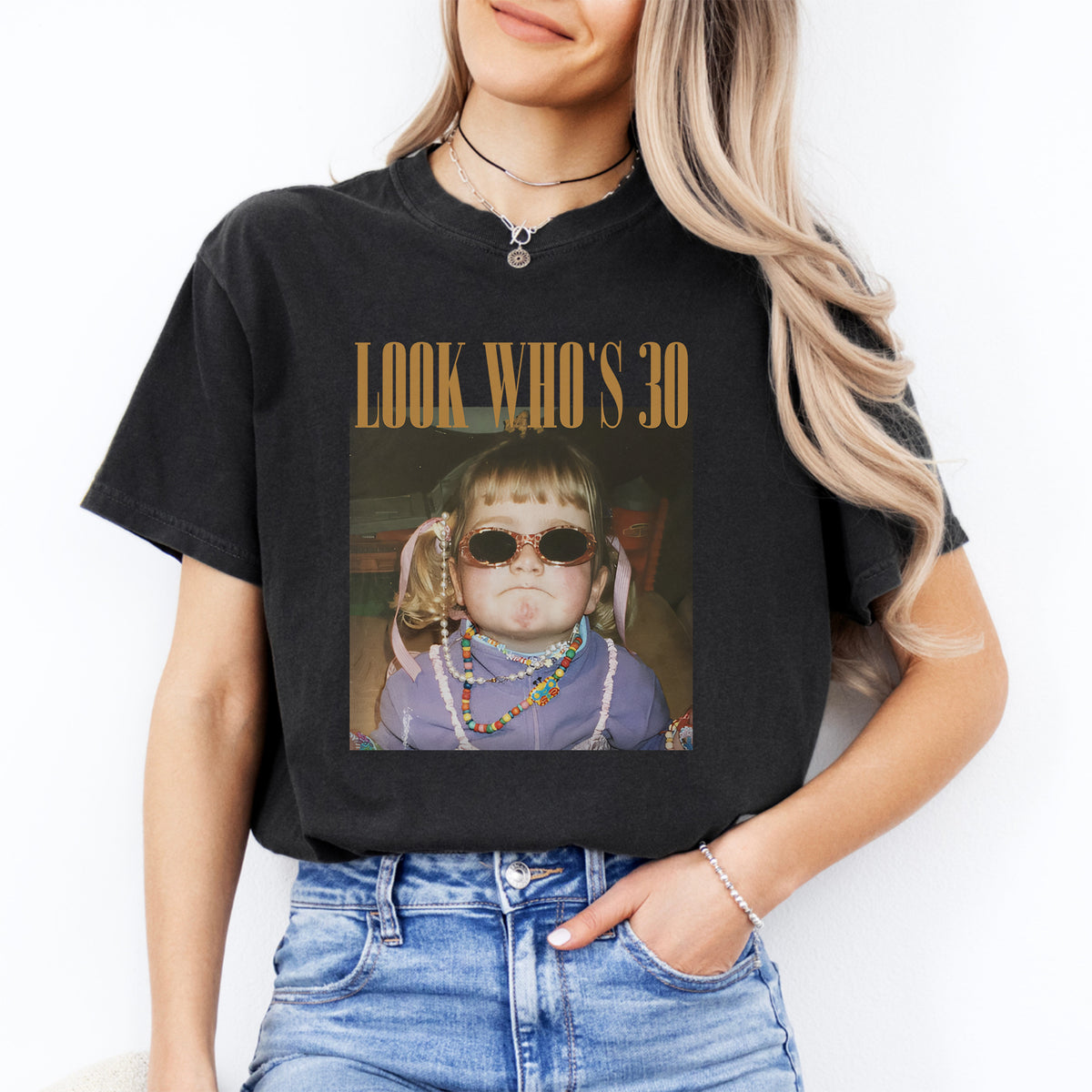 Custom Photo Vintage Birthday Tee
