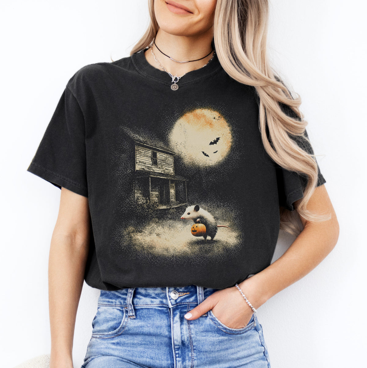 T-shirt opossum vintage d'Halloween