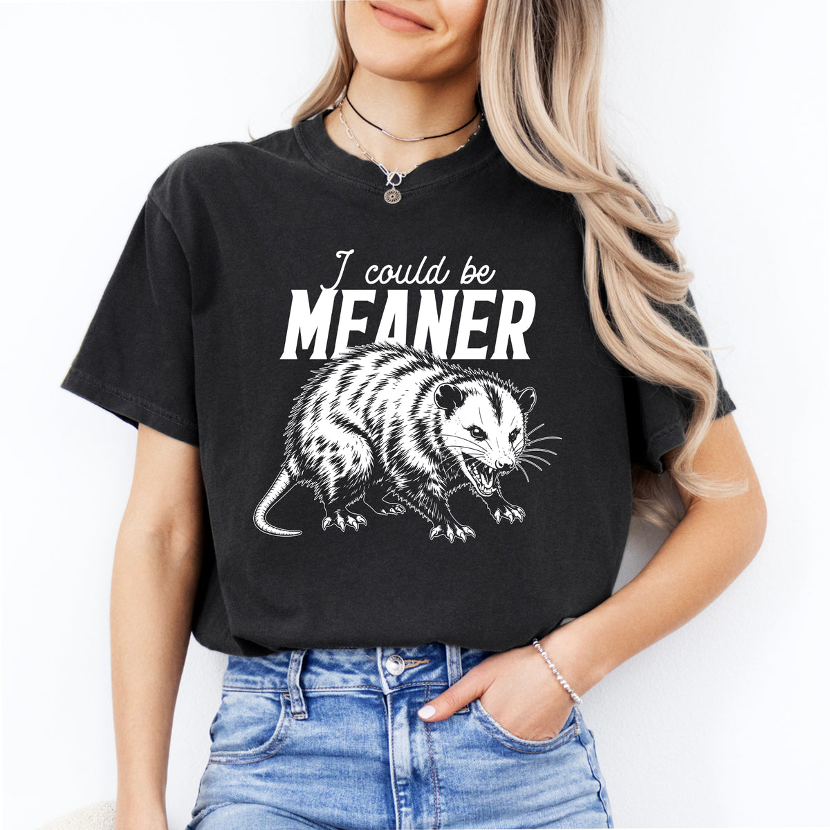 T-shirt amusant avec opossum « Je pourrais être plus méchant »