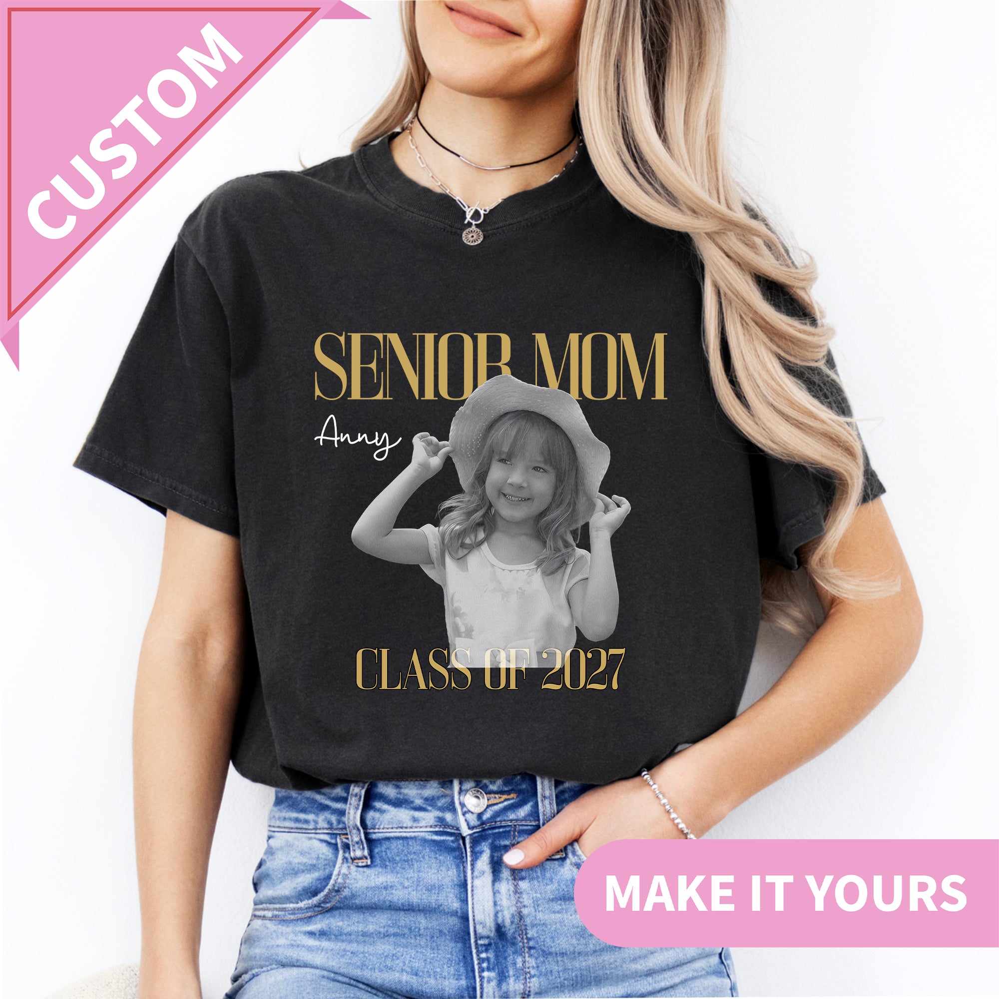 Personalisiertes T-Shirt für Mütter von Schulabgängern 2027