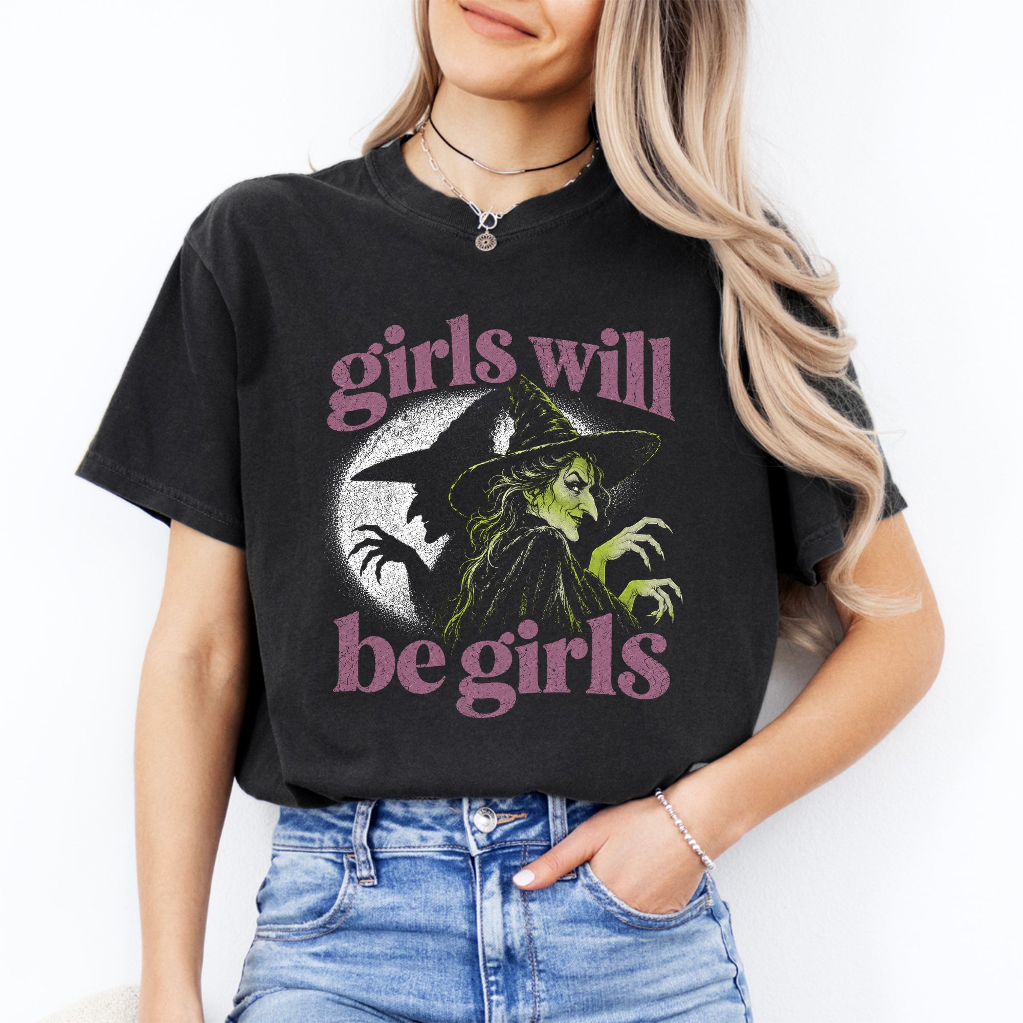 T-shirt féministe et sorcière « Girls Will Be Girls »