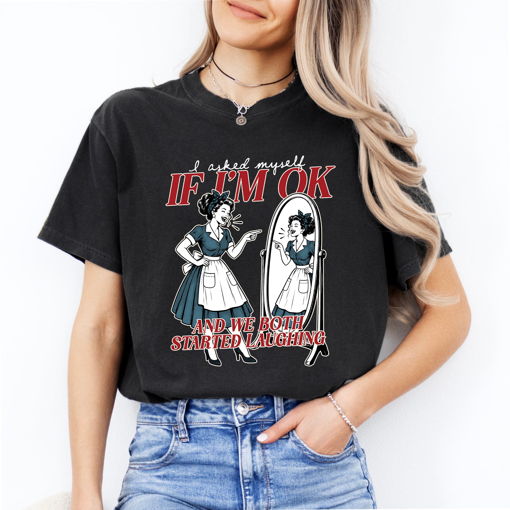 Lustiges Mental-Health-T-Shirt „Ich habe mich gefragt, ob es mir gut geht“