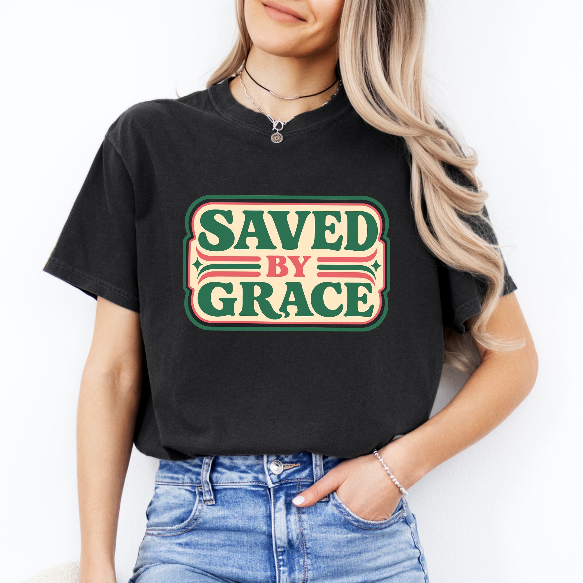T-shirt « Sauvée par la grâce »