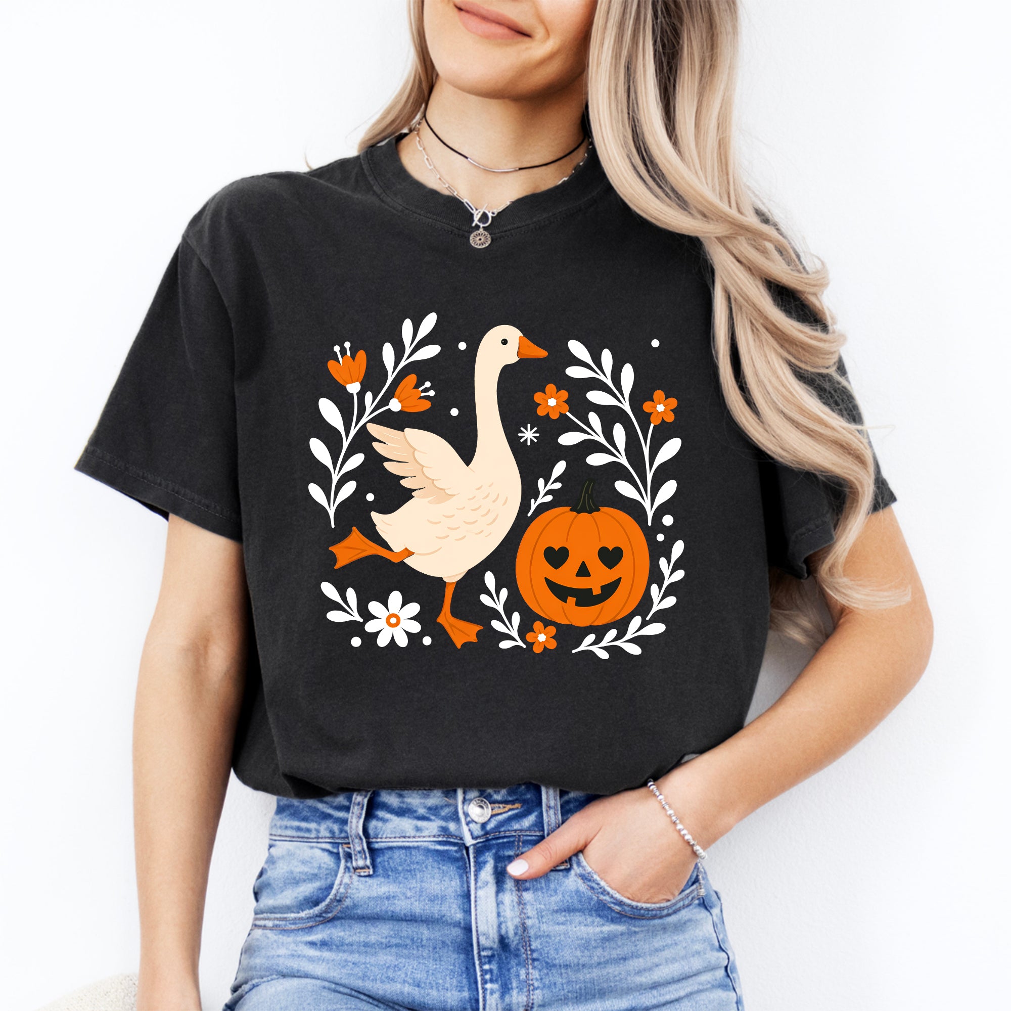 T-Shirt „Blumige Herbstgans“