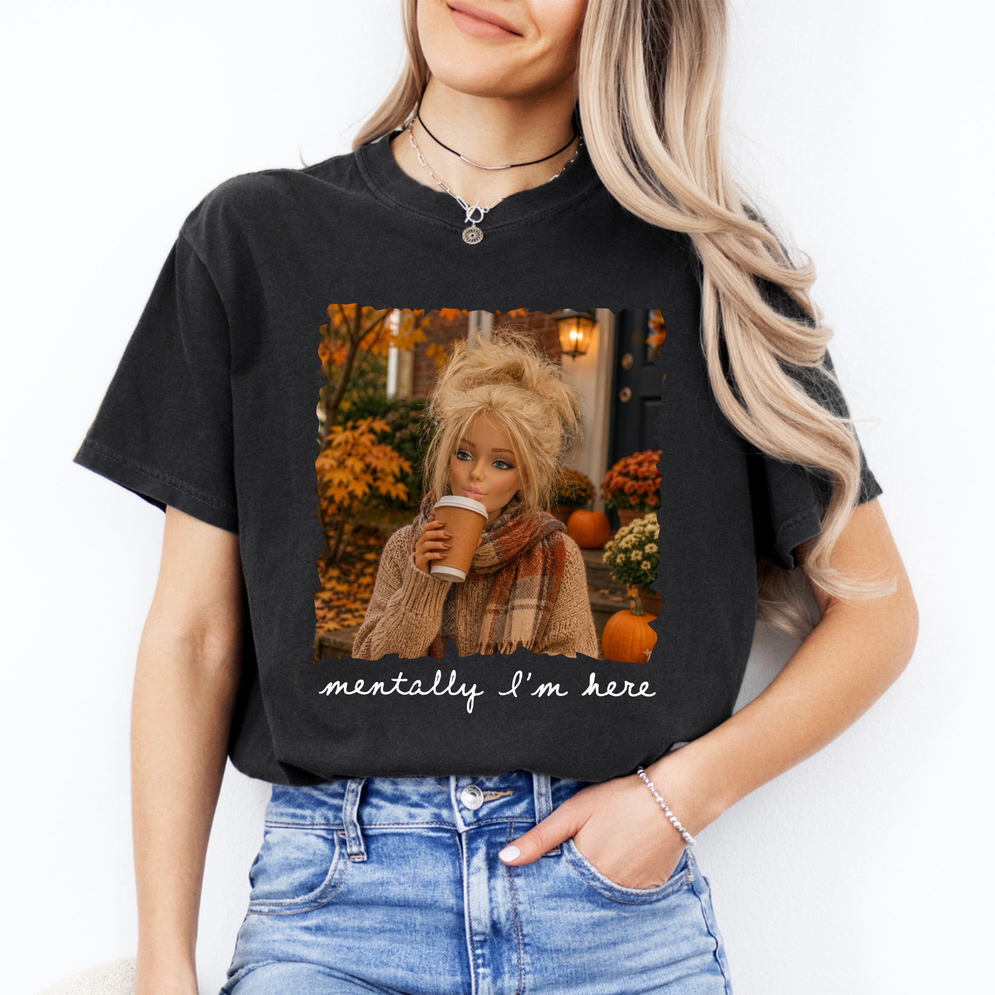 T-shirt « Mentalement, je suis ici »